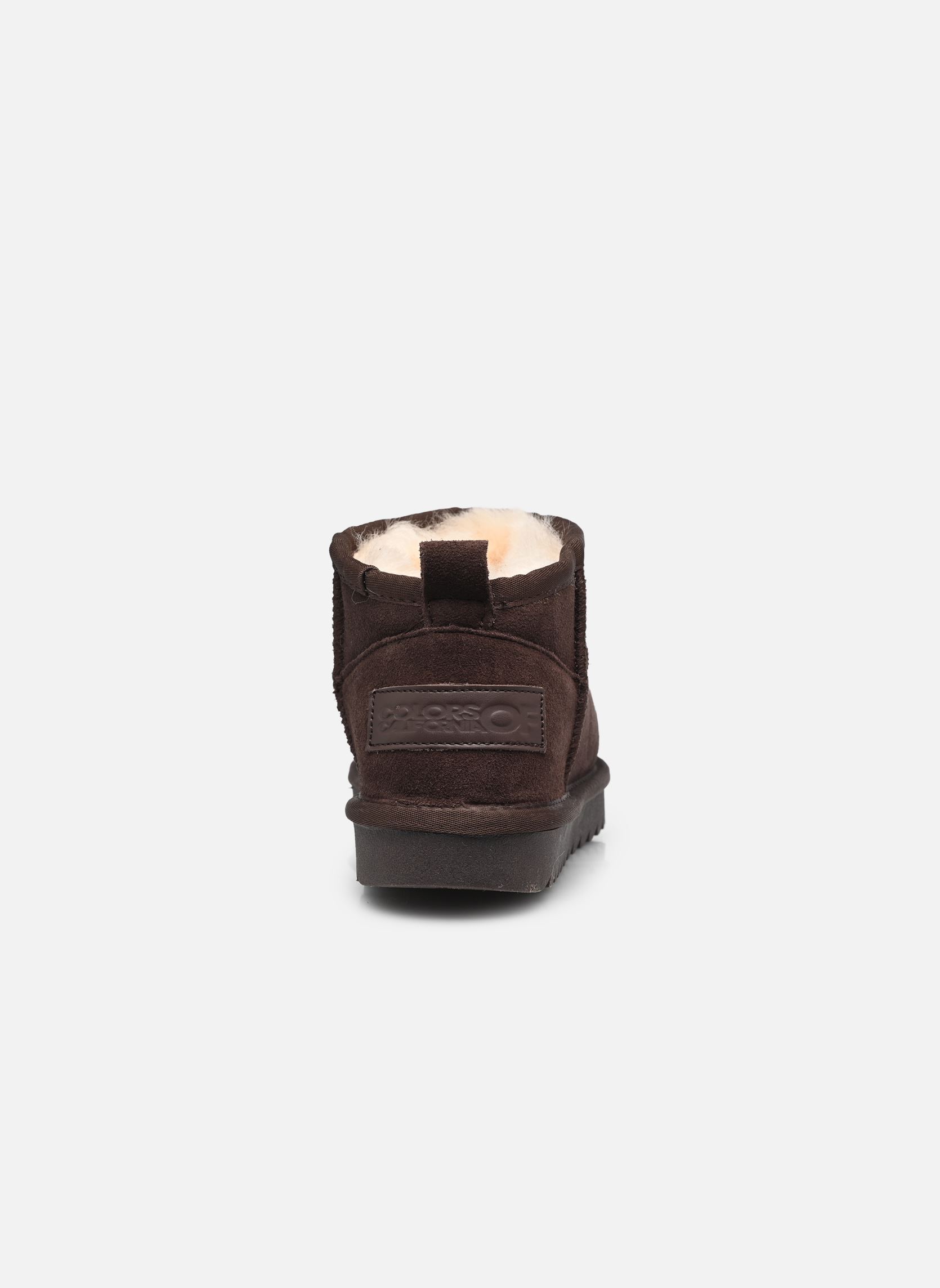 Bottines fourrées Short sheepskin boot in suede femme marron Colors of California Bottines fourrées Short sheepskin boot in suede femme marron MOKA