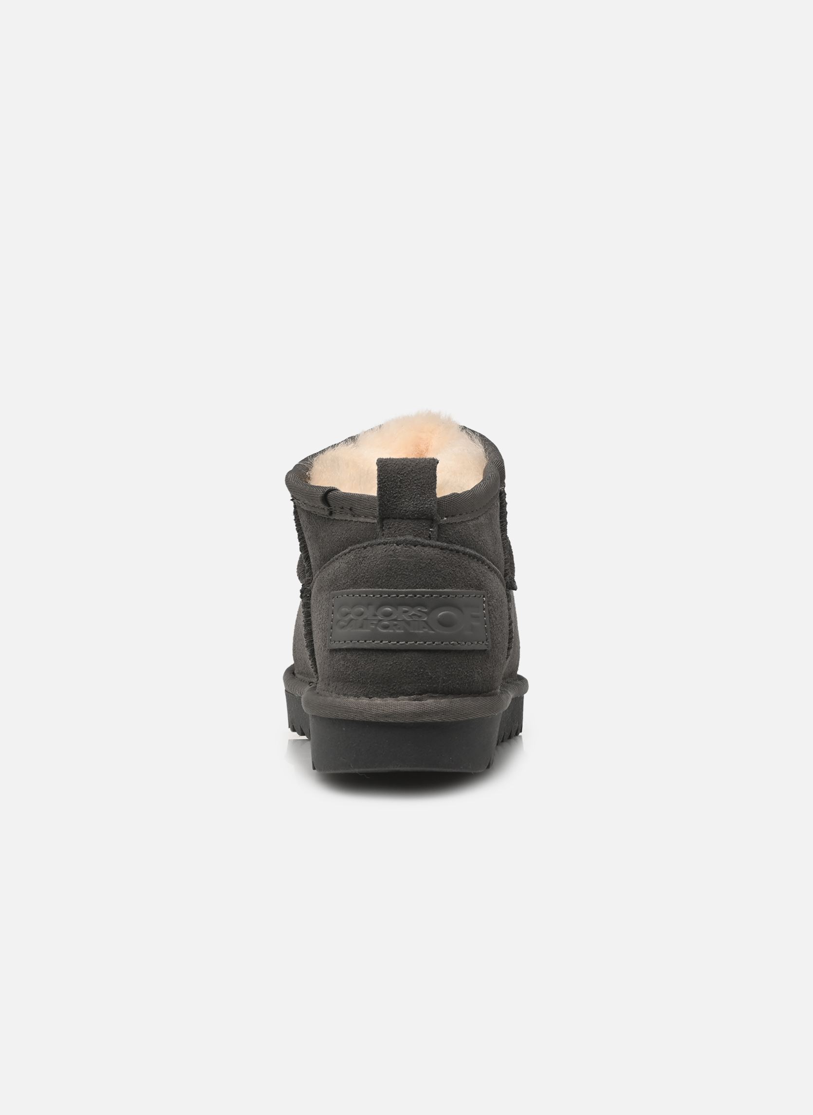 Bottines fourrées Short sheepskin boot in suede femme gris Colors of California Bottines fourrées Short sheepskin boot in suede femme gris STONE