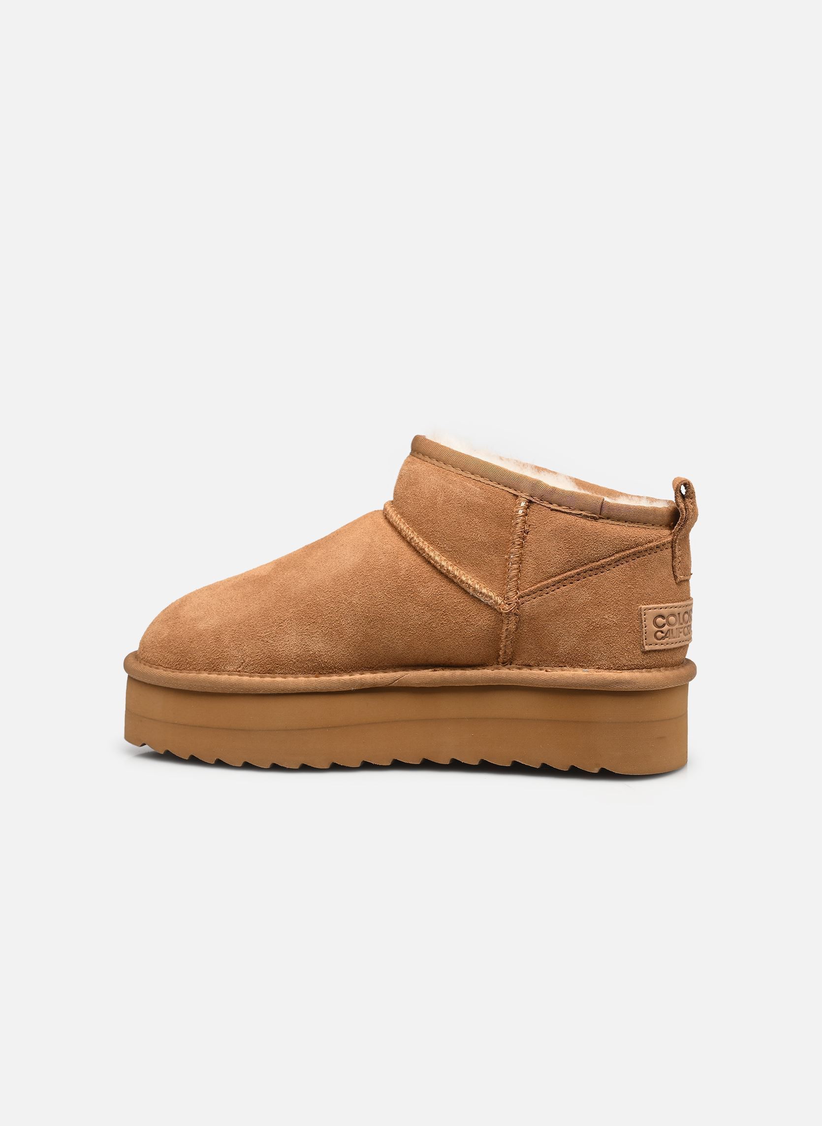 Bottines fourrées Platform sheepskin suede boot femme marron Colors of California Bottines fourrées Platform sheepskin suede boot femme marron TAN