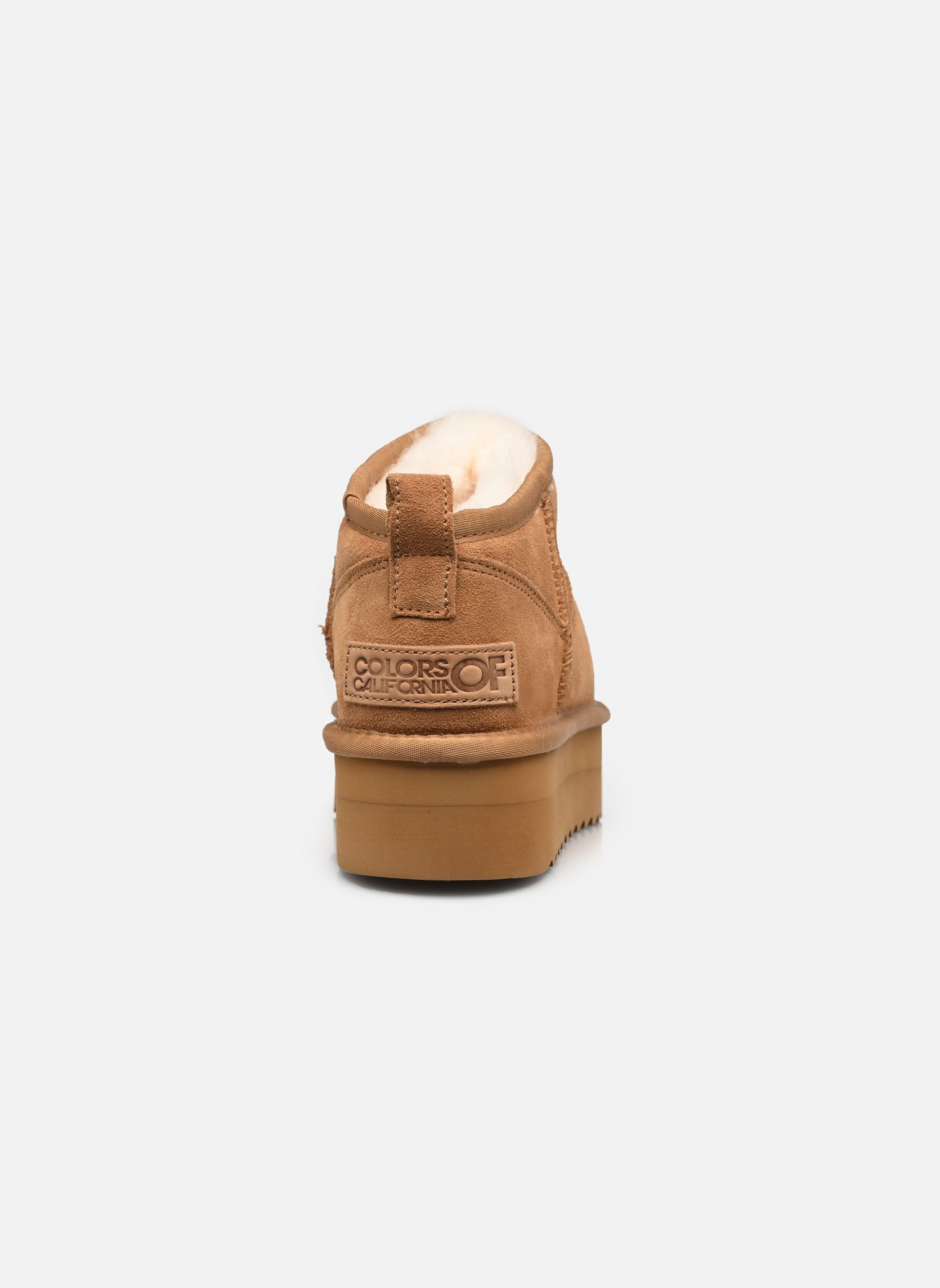 Bottines fourrées Platform sheepskin suede boot femme marron Colors of California Bottines fourrées Platform sheepskin suede boot femme marron TAN