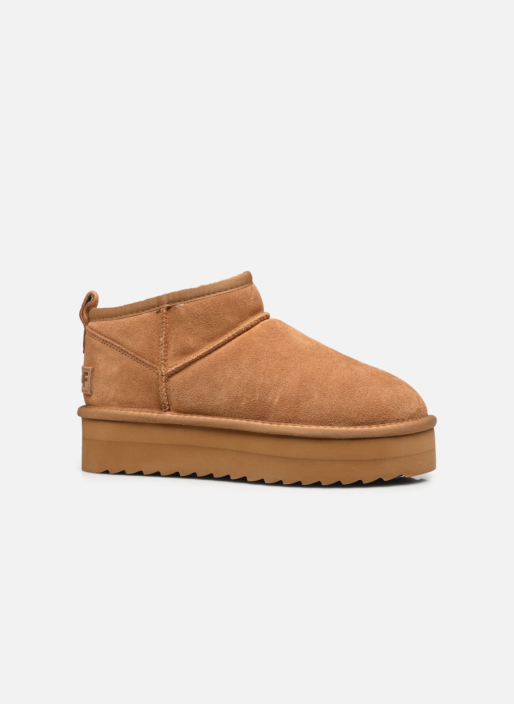 Bottines fourrées Platform sheepskin suede boot femme marron Colors of California Bottines fourrées Platform sheepskin suede boot femme marron TAN