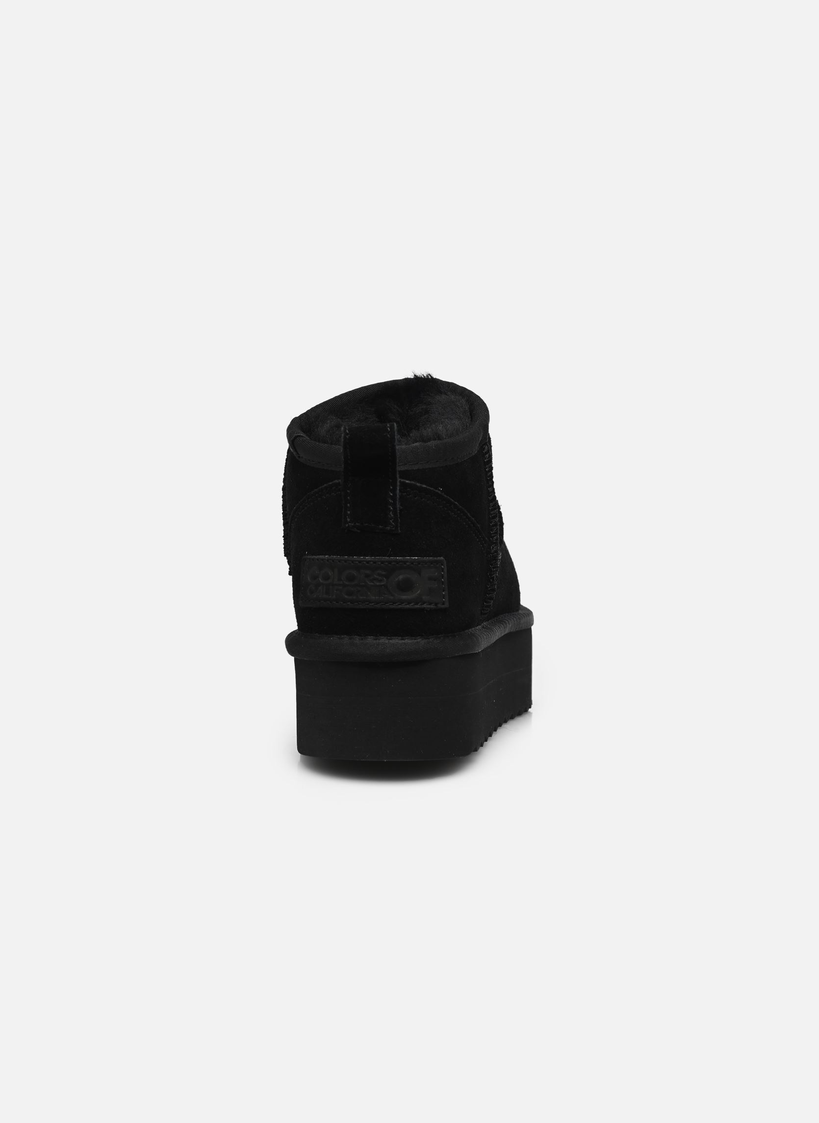 Bottines fourrées Platform sheepskin suede boot femme noir Colors of California Bottines fourrées Platform sheepskin suede boot femme noir BLACK