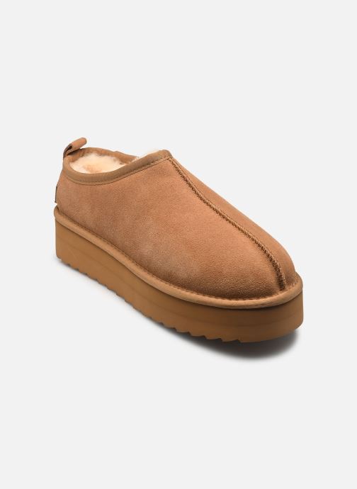 Colors of California Muilen en klompen Platform suede sheepskin sabot dames bruin