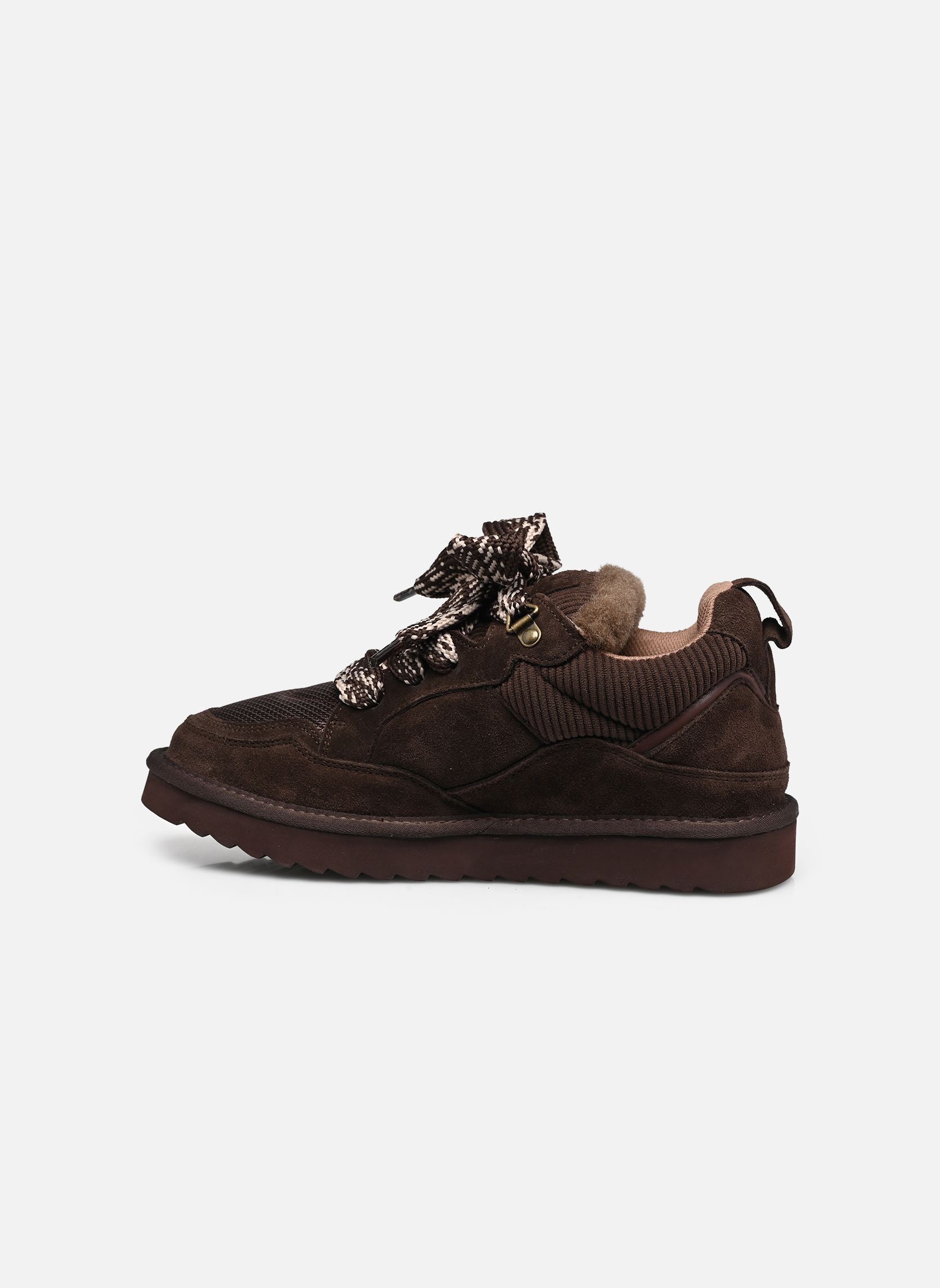 Niedrige Sneaker Cow suede sneaker maxi laces damen braun Colors of California Niedrige Sneaker Cow suede sneaker maxi laces damen braun CHOCOLAT