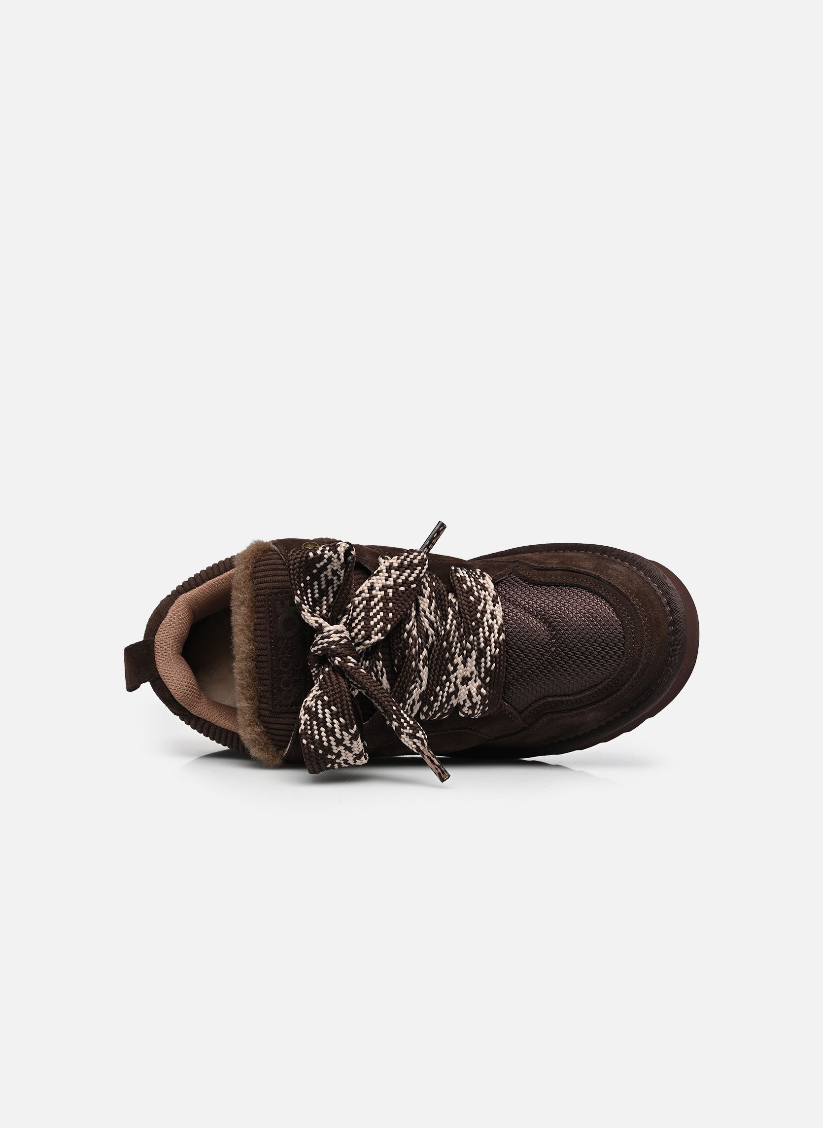 Niedrige Sneaker Cow suede sneaker maxi laces damen braun Colors of California Niedrige Sneaker Cow suede sneaker maxi laces damen braun CHOCOLAT