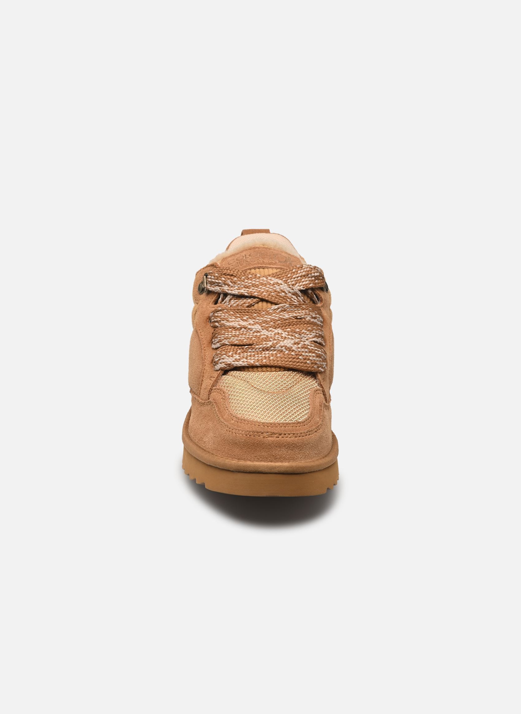 Sneakers Cow suede sneaker maxi laces dames bruin Colors of California Sneakers Cow suede sneaker maxi laces dames bruin TAN