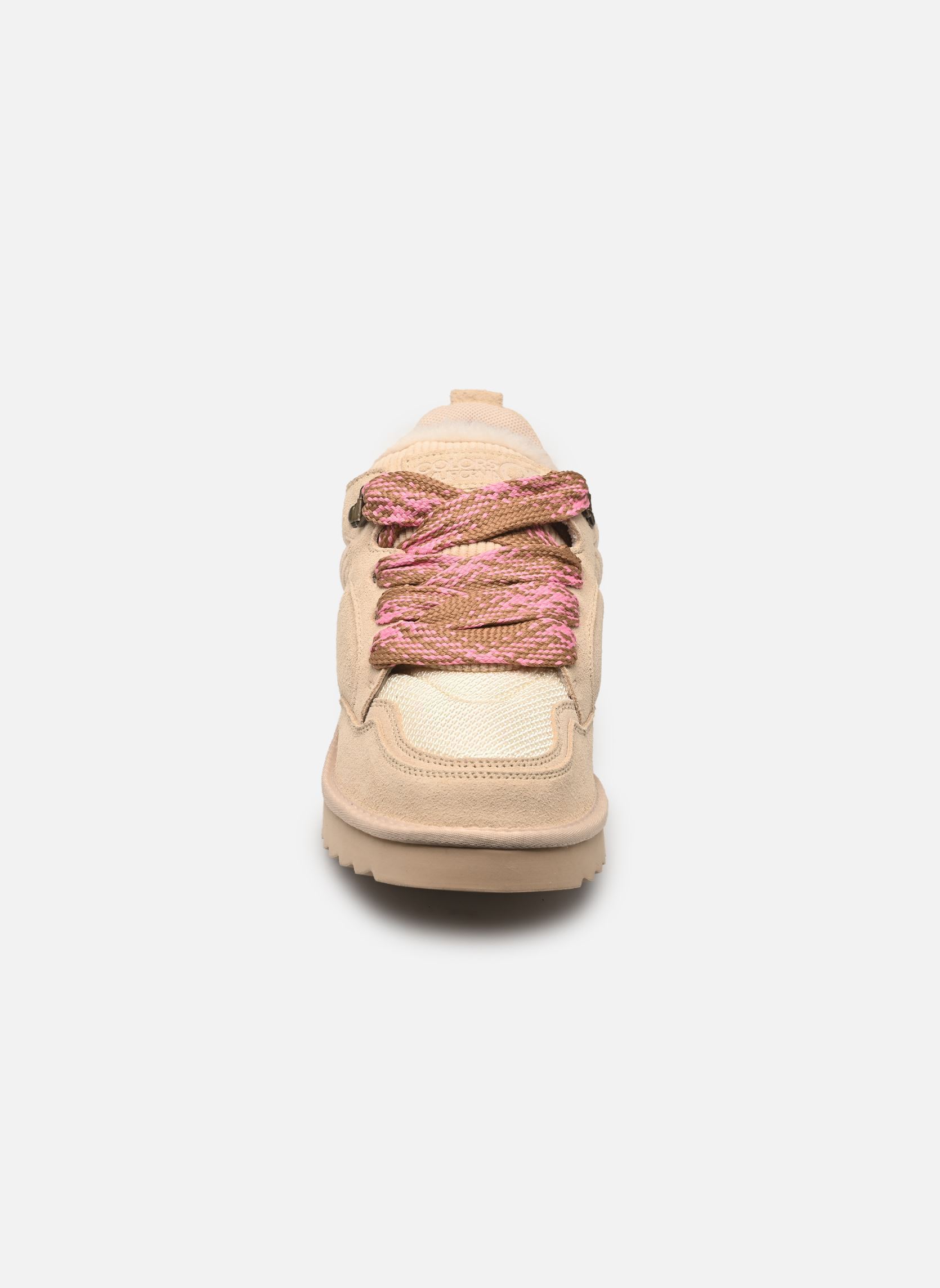 Baskets Cow suede sneaker maxi laces femme beige Colors of California Baskets Cow suede sneaker maxi laces femme beige OATMEAL