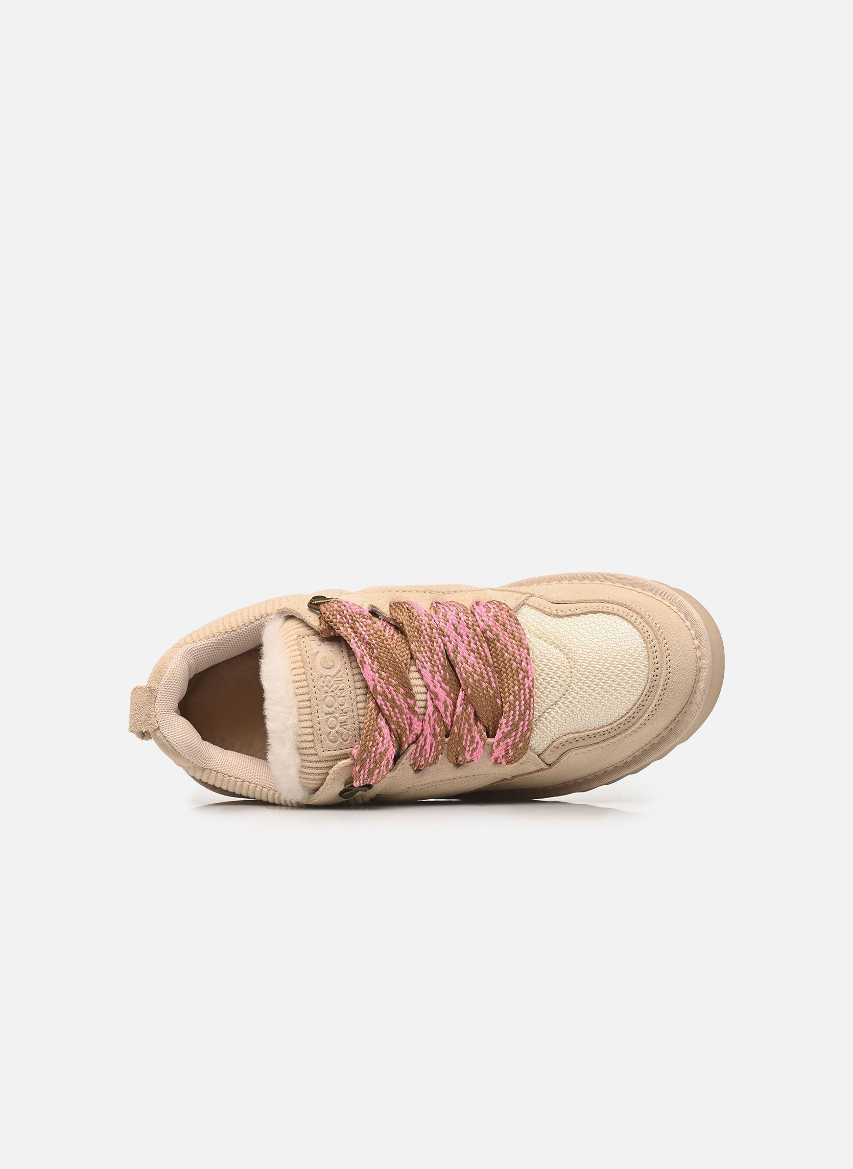 Baskets Cow suede sneaker maxi laces femme beige Colors of California Baskets Cow suede sneaker maxi laces femme beige OATMEAL