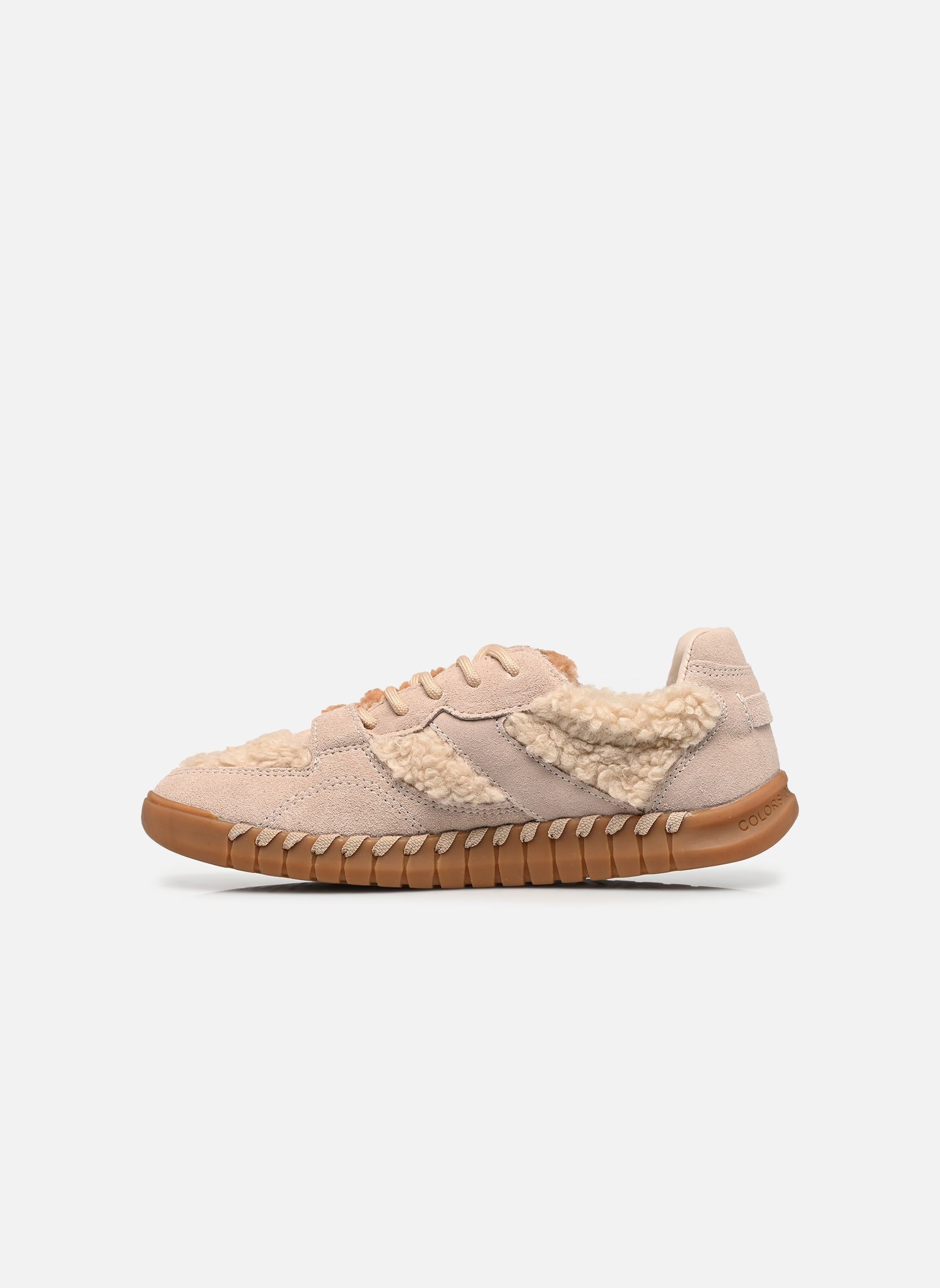 Sneaker Cow suede teddy fur sneaker damen beige Colors of California Sneaker Cow suede teddy fur sneaker damen beige OATMEAL