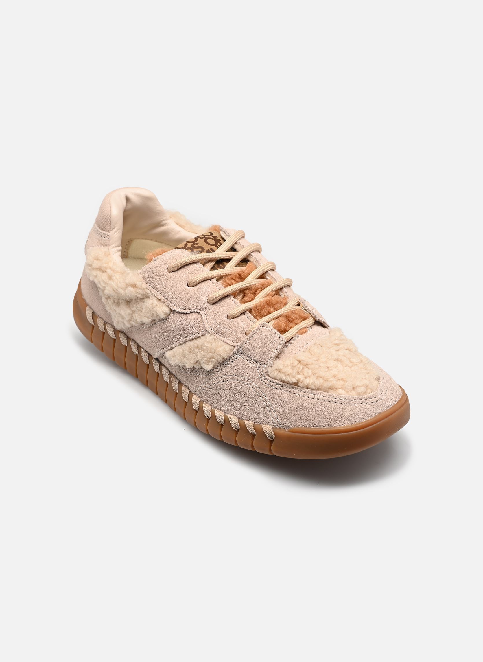 Sneaker Cow suede teddy fur sneaker damen beige Colors of California Sneaker Cow suede teddy fur sneaker damen beige OATMEAL