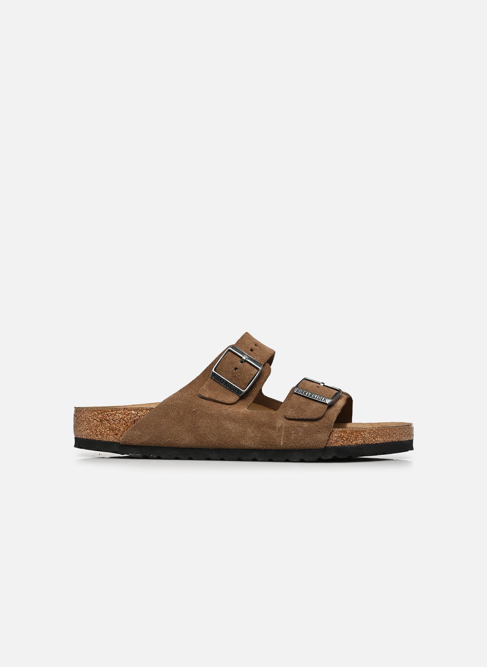 Muilen Arizona Suede - Regular heren bruin Birkenstock Muilen Arizona Suede - Regular heren bruin DARK TEA