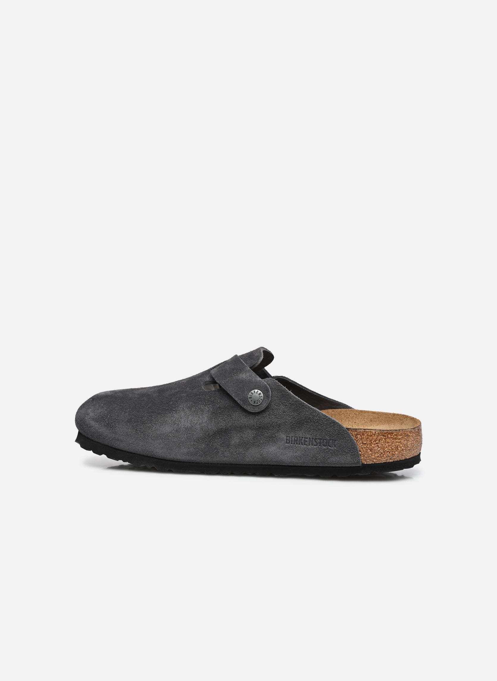 Pantoletten Boston Suede - Regular herren grau Birkenstock Pantoletten Boston Suede - Regular herren grau CHARCOAL