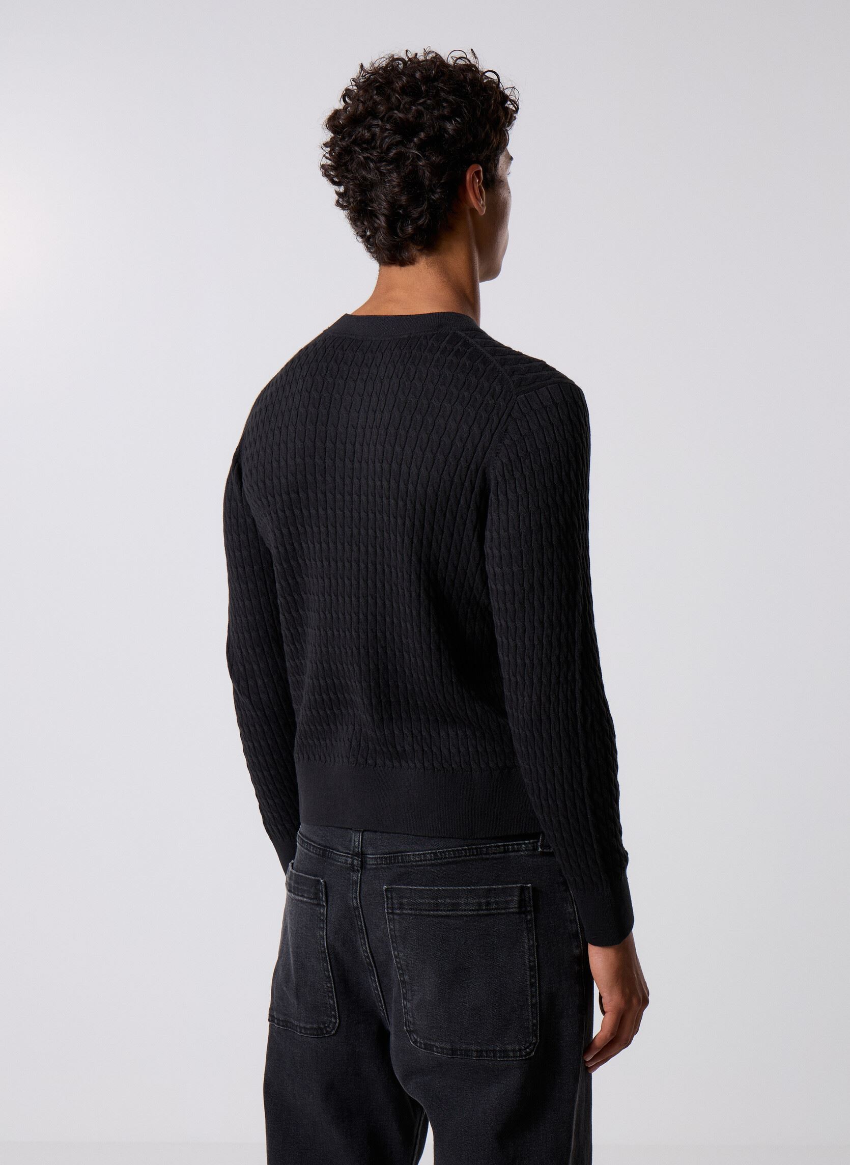 Pulls Co Cable Fine Gg C-N WW0WW44993 homme noir Tommy Hilfiger Pulls Co Cable Fine Gg C-N WW0WW44993 homme noir BLACK
