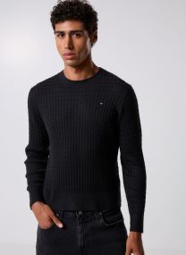 Pulls Co Cable Fine Gg C-N WW0WW44993 homme noir Tommy Hilfiger Pulls Co Cable Fine Gg C-N WW0WW44993 homme noir BLACK