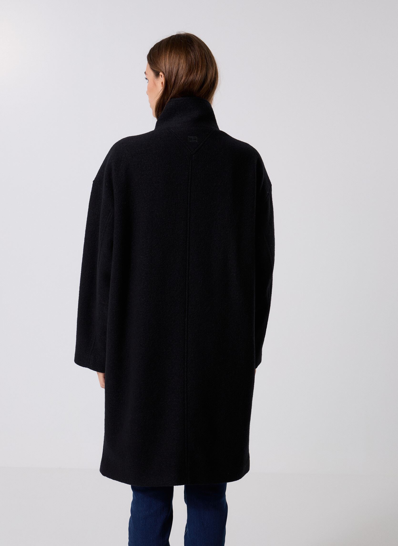 Manteaux Wool Texture Reg Fun WW0WW47372 femme noir Tommy Hilfiger Manteaux Wool Texture Reg Fun WW0WW47372 femme noir BLACK