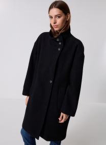 Manteaux Wool Texture Reg Fun WW0WW47372 femme noir
