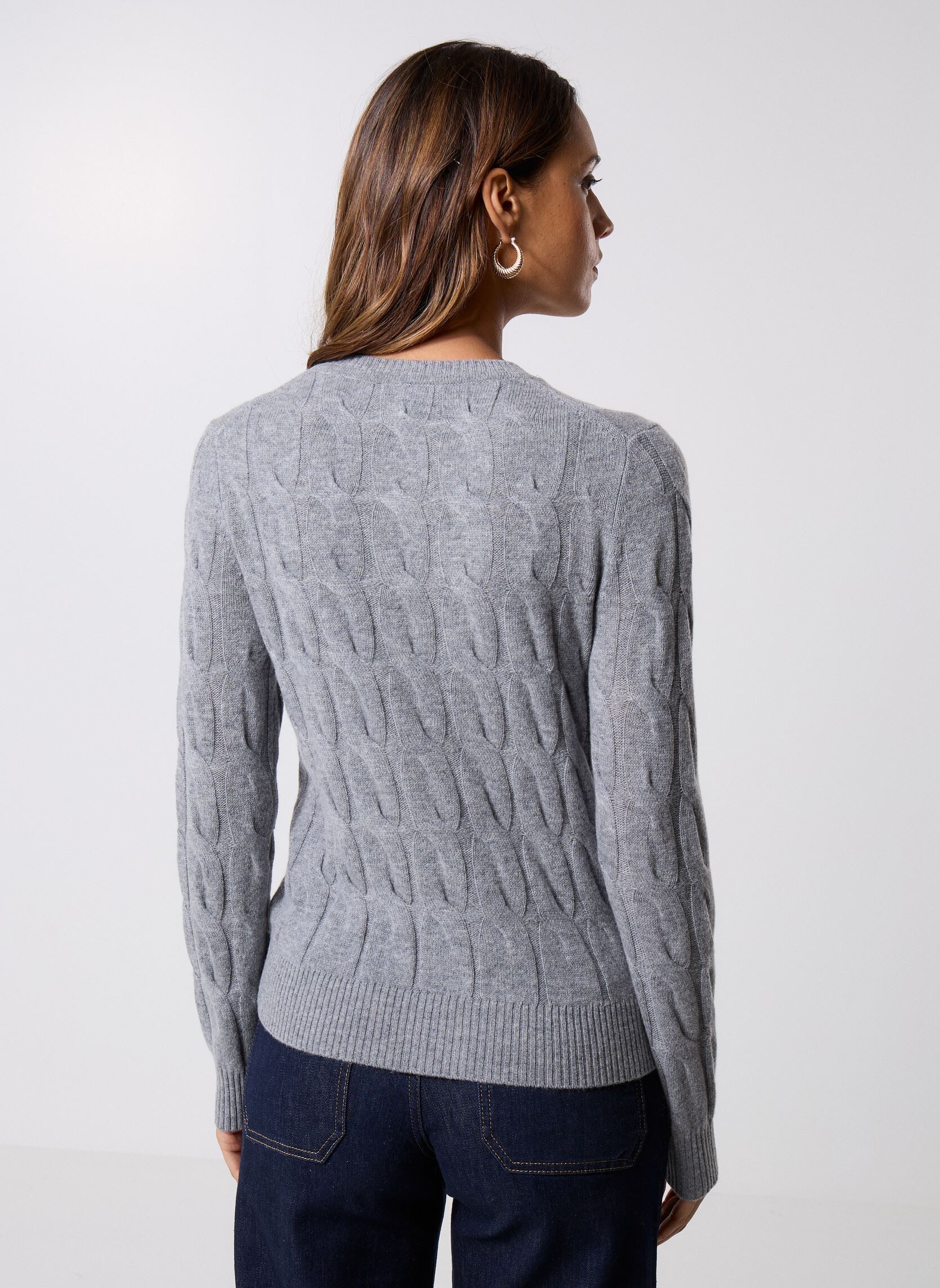 Vesten Soft Wool Cable C-Nk WW0WW47463 dames grijs Tommy Hilfiger Vesten Soft Wool Cable C-Nk WW0WW47463 dames grijs GREY