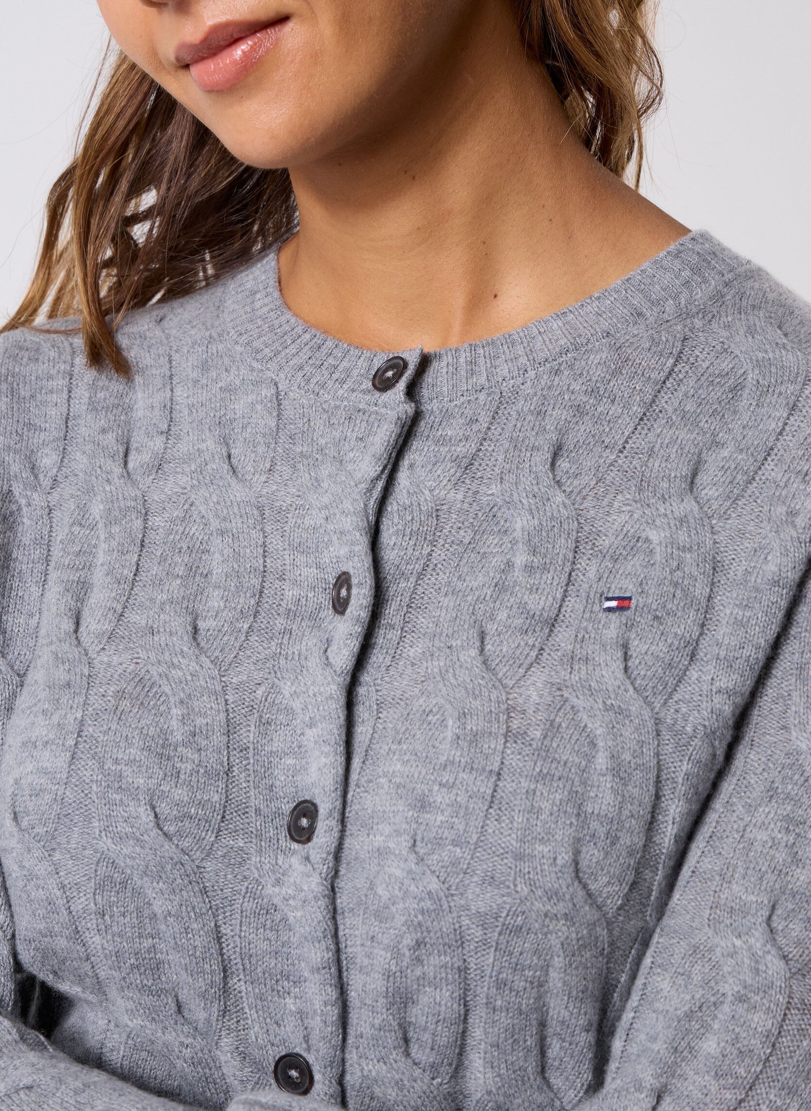 Vesten Soft Wool Cable C-Nk WW0WW47463 dames grijs Tommy Hilfiger Vesten Soft Wool Cable C-Nk WW0WW47463 dames grijs GREY