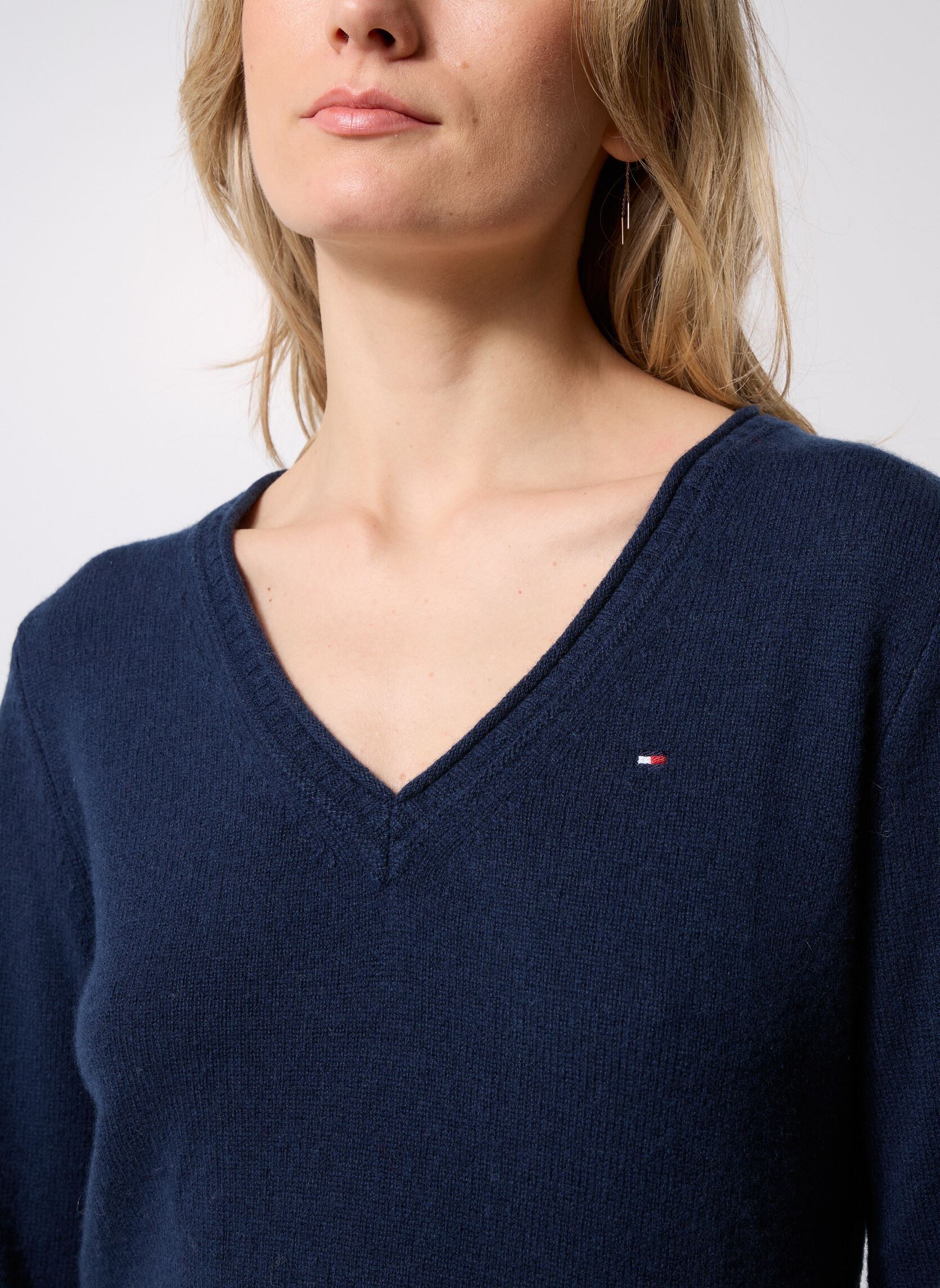 Pullover Soft Wool V-Nk Sweat WW0WW43505C1G damen blau Tommy Hilfiger Pullover Soft Wool V-Nk Sweat WW0WW43505C1G damen blau BLUE