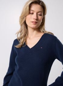 Pullover Soft Wool V-Nk Sweat WW0WW43505C1G damen blau Tommy Hilfiger Pullover Soft Wool V-Nk Sweat WW0WW43505C1G damen blau BLUE