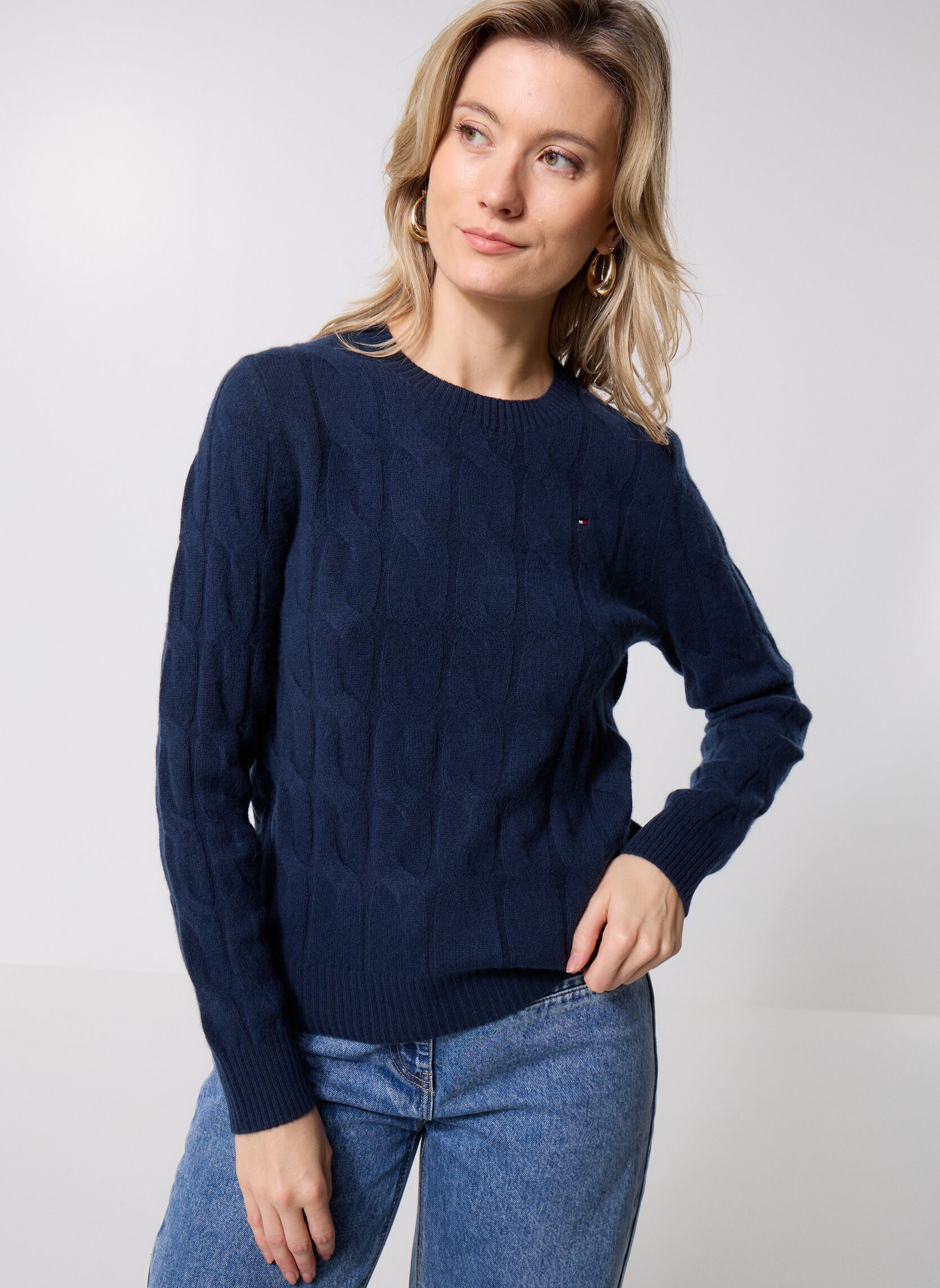 Pull Tommy Hilfiger Pull femme torsadé en laine EU - vue 2