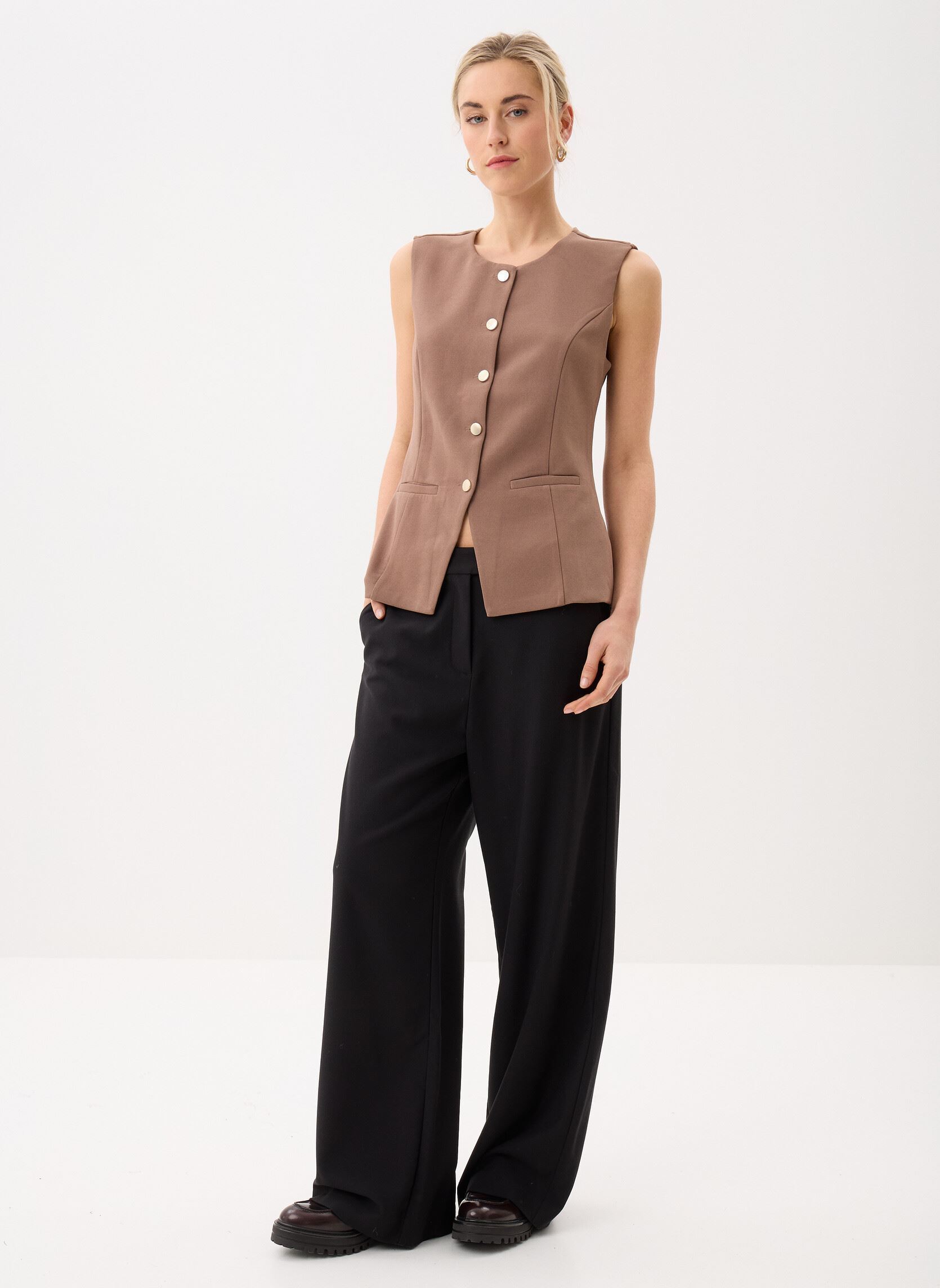 Vestes sans manches VESTON femme marron MADE BY Vestes sans manches VESTON femme marron BROWN LENTIL