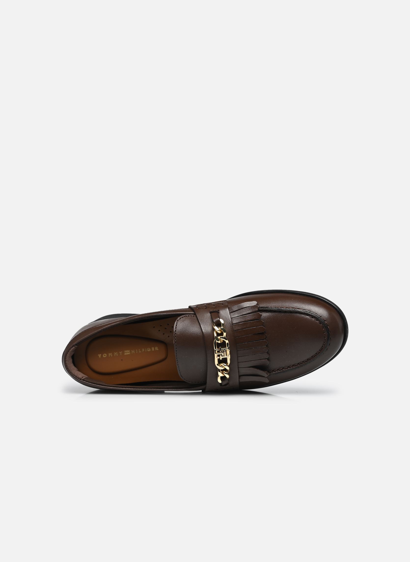 Mocassins TH CHAIN FRINGE LEAT femme marron Tommy Hilfiger Mocassins TH CHAIN FRINGE LEAT femme marron BROWN
