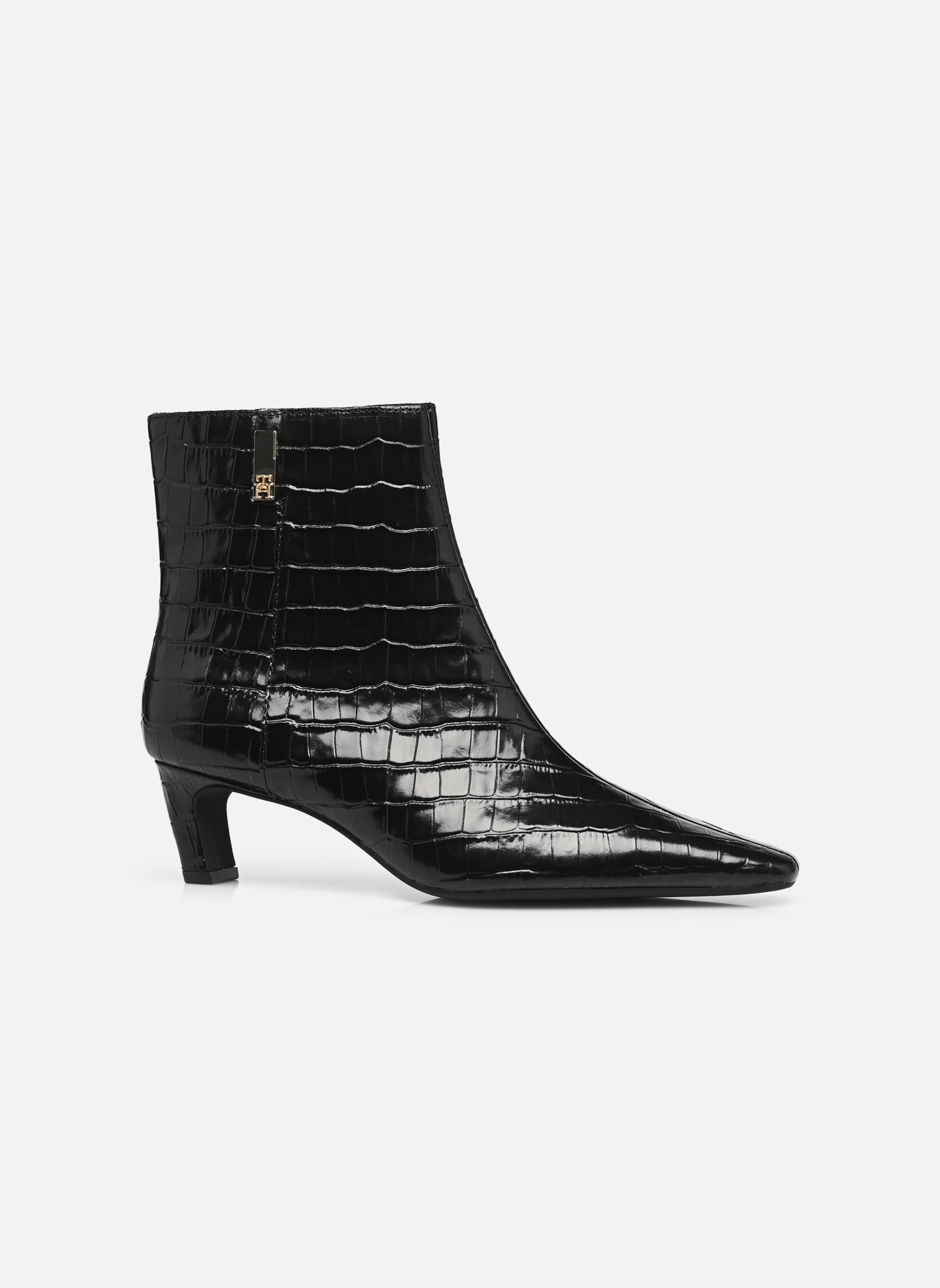 Bottines basses TH SQUARE TOE CROC K femme noir Tommy Hilfiger Bottines basses TH SQUARE TOE CROC K femme noir BLACK