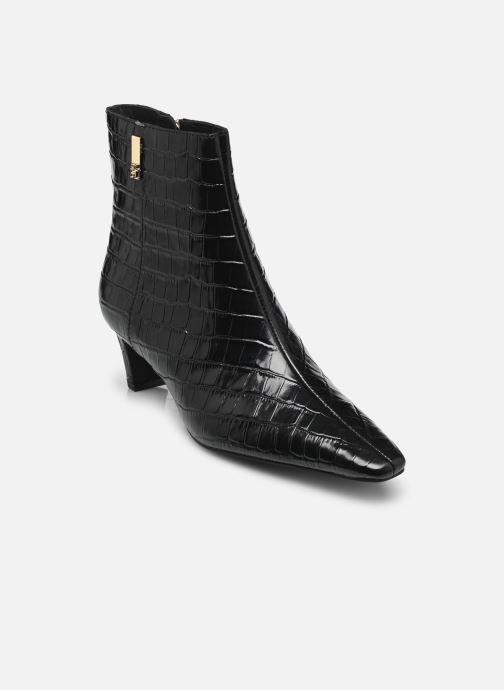 Tommy Hilfiger Bottines basses TH SQUARE TOE CROC K femme noir