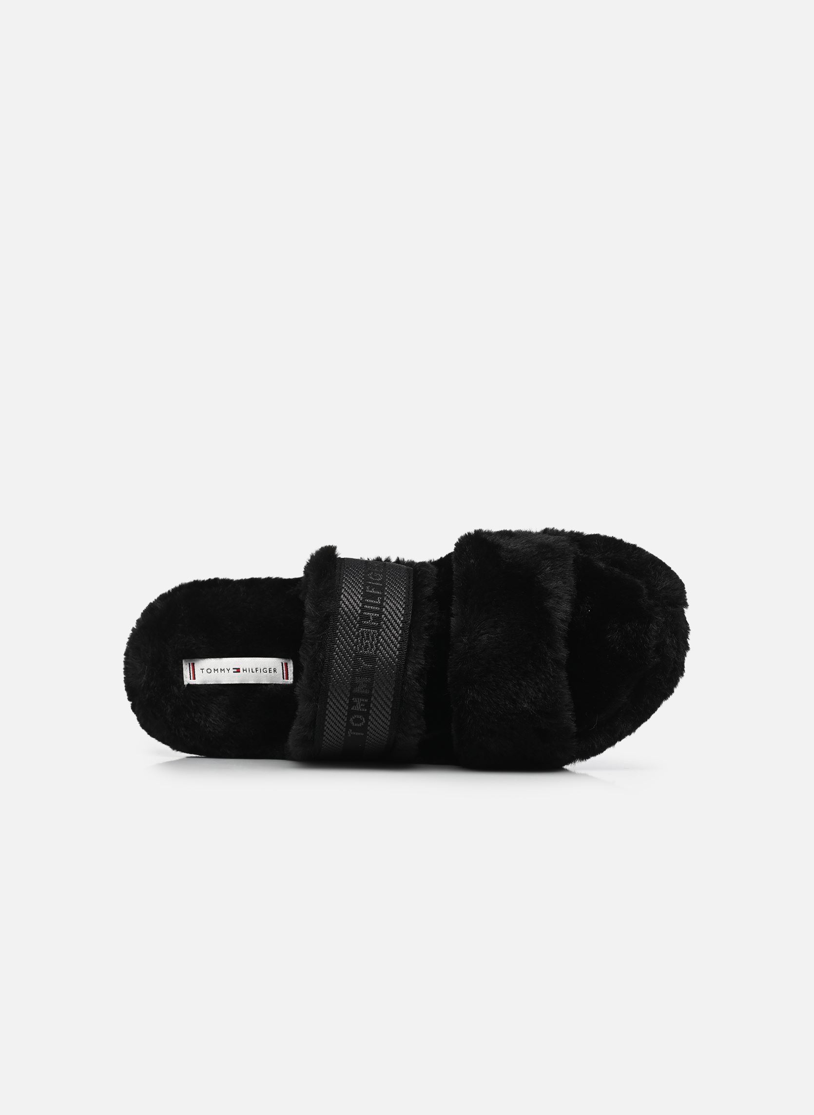 Pantoffels HILFIGER FUR SLIPPER dames zwart Tommy Hilfiger Pantoffels HILFIGER FUR SLIPPER dames zwart BLACK