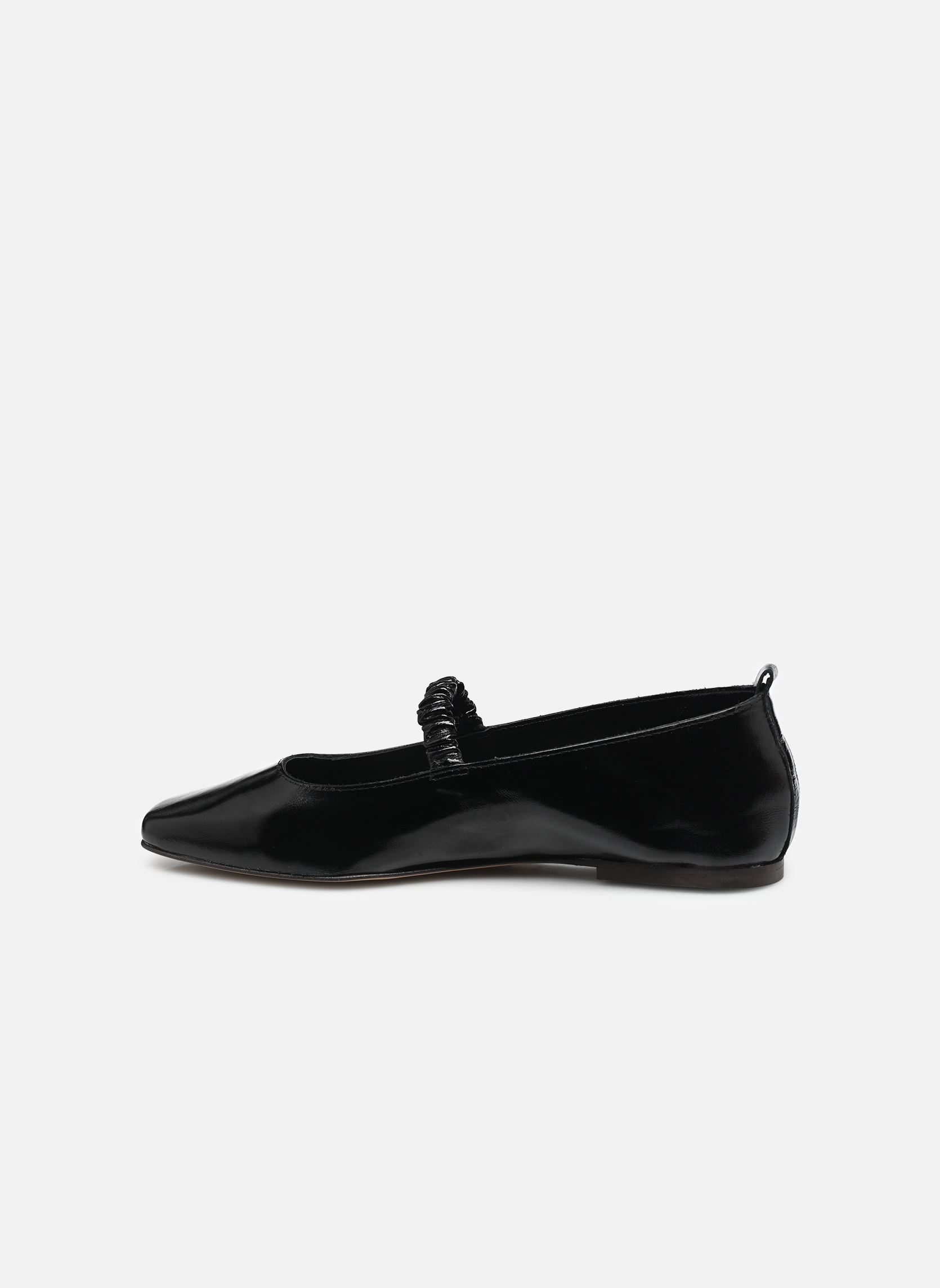 Klassische Ballerinas SERRA damen schwarz Odaje Klassische Ballerinas SERRA damen schwarz CUIR PLISSÉ NOIR