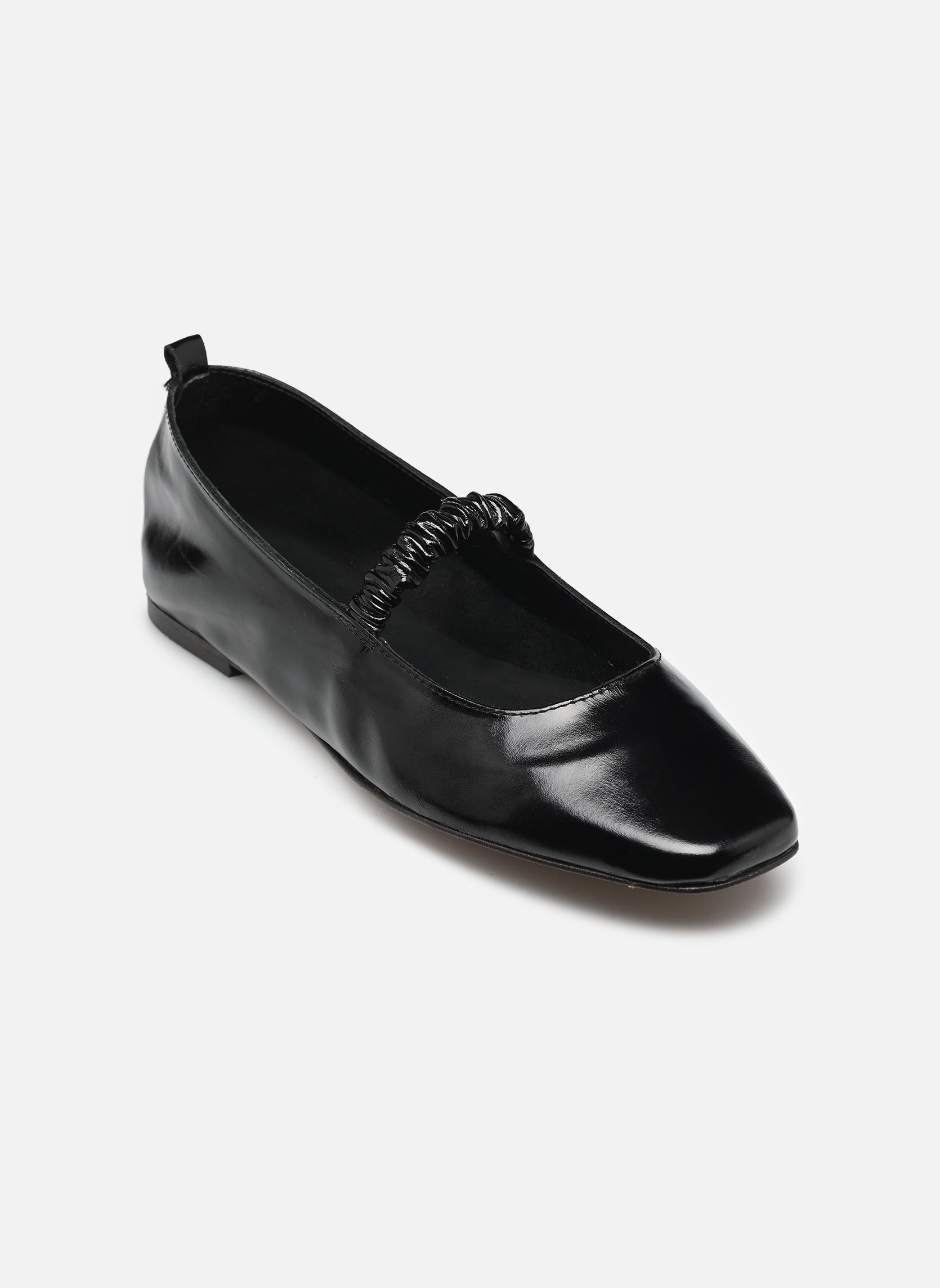 Klassische Ballerinas SERRA damen schwarz Odaje Klassische Ballerinas SERRA damen schwarz CUIR PLISSÉ NOIR