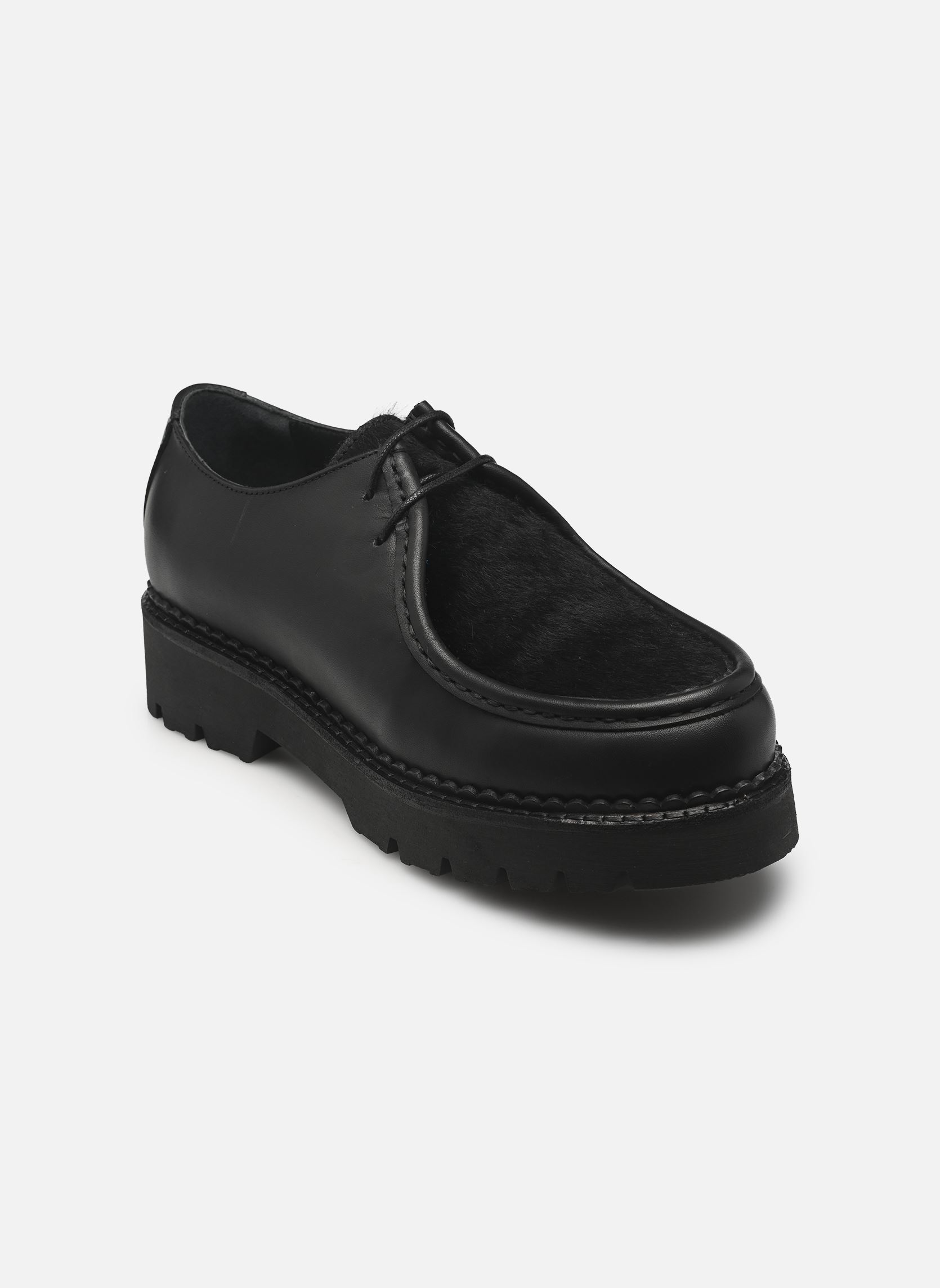 Derbys DEBORAH damen schwarz Odaje Derbys DEBORAH damen schwarz CUIR NOIR ET PONY NOIR
