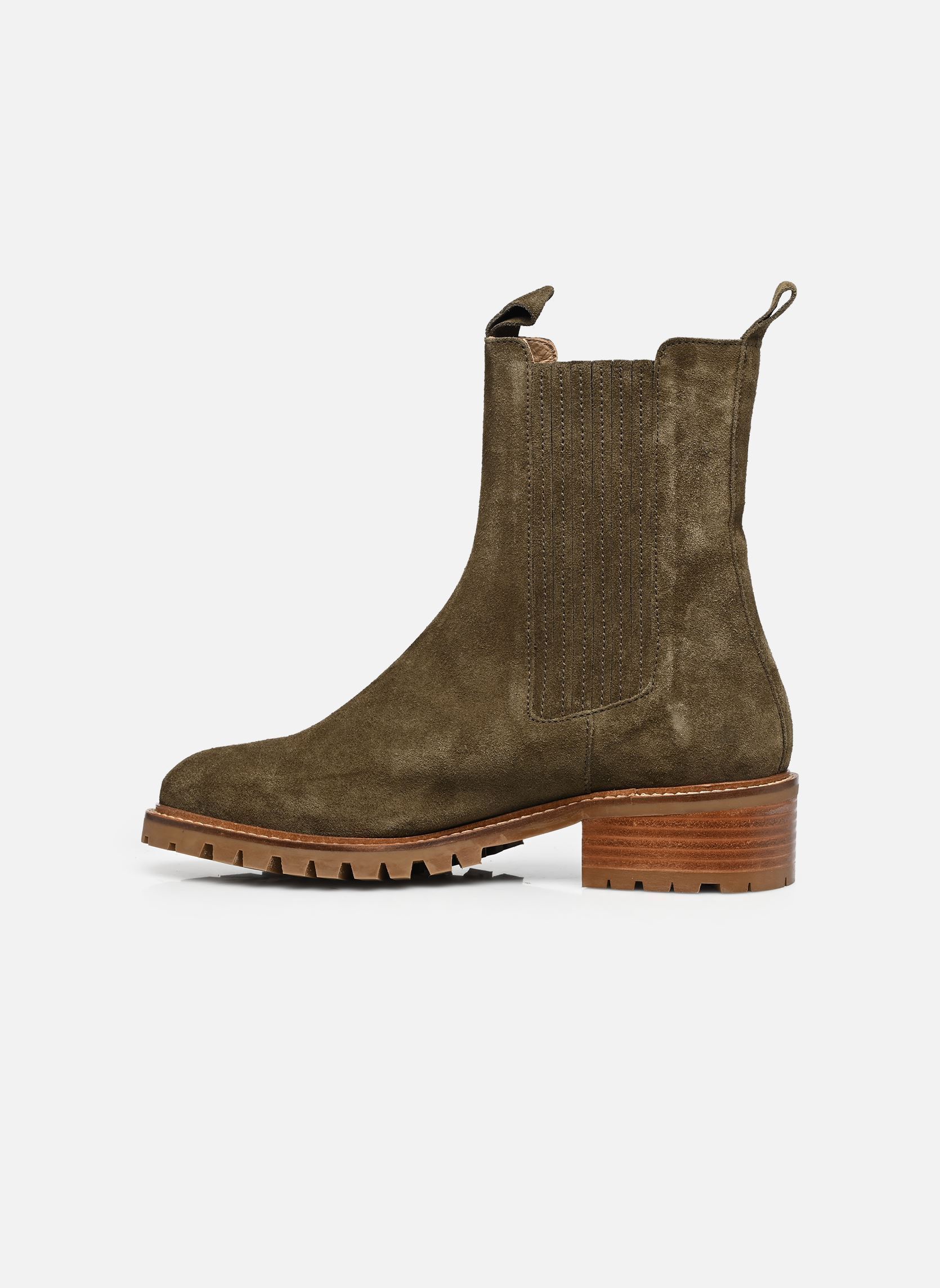 Enkellaarzen en boots DORIANNE dames groen Odaje Enkellaarzen en boots DORIANNE dames groen SUÈDE KAKI