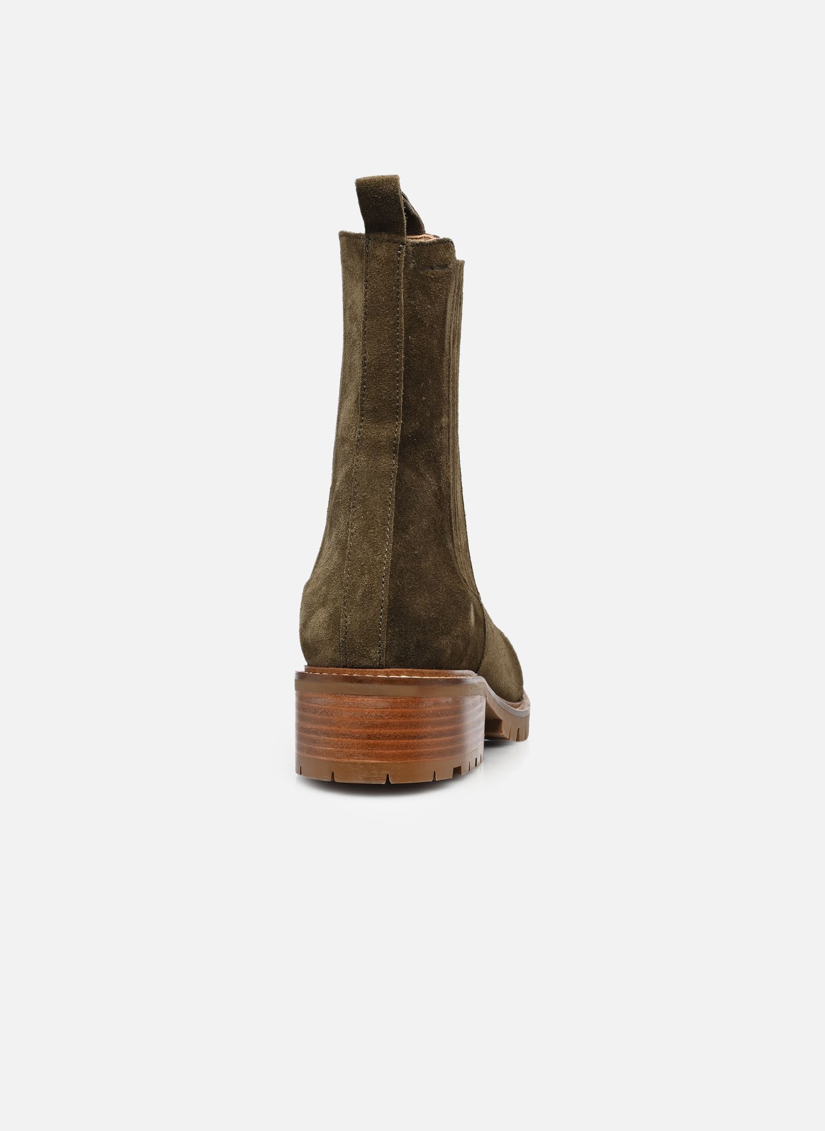 Enkellaarzen en boots DORIANNE dames groen Odaje Enkellaarzen en boots DORIANNE dames groen SUÈDE KAKI