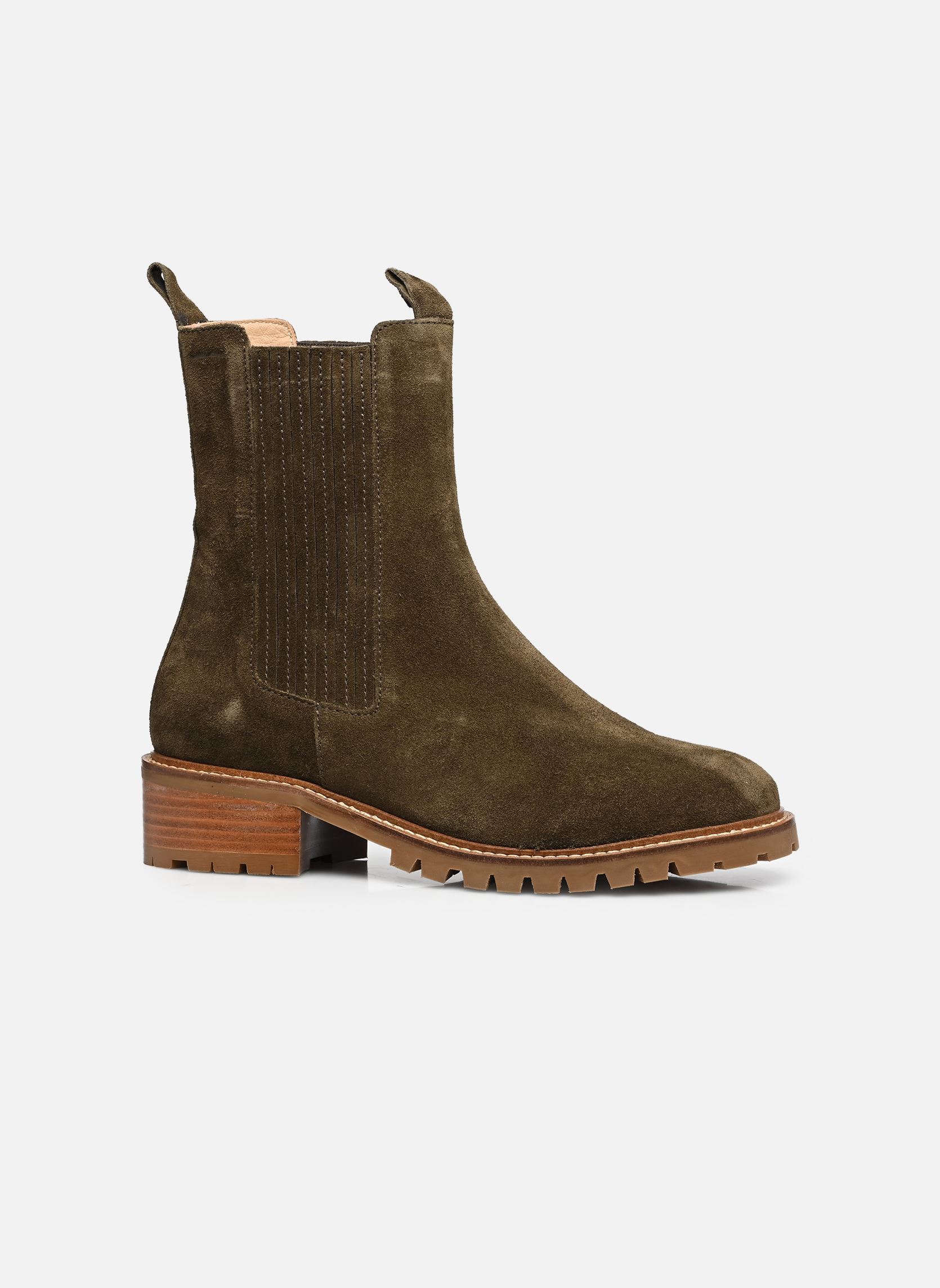 Enkellaarzen en boots DORIANNE dames groen Odaje Enkellaarzen en boots DORIANNE dames groen SUÈDE KAKI