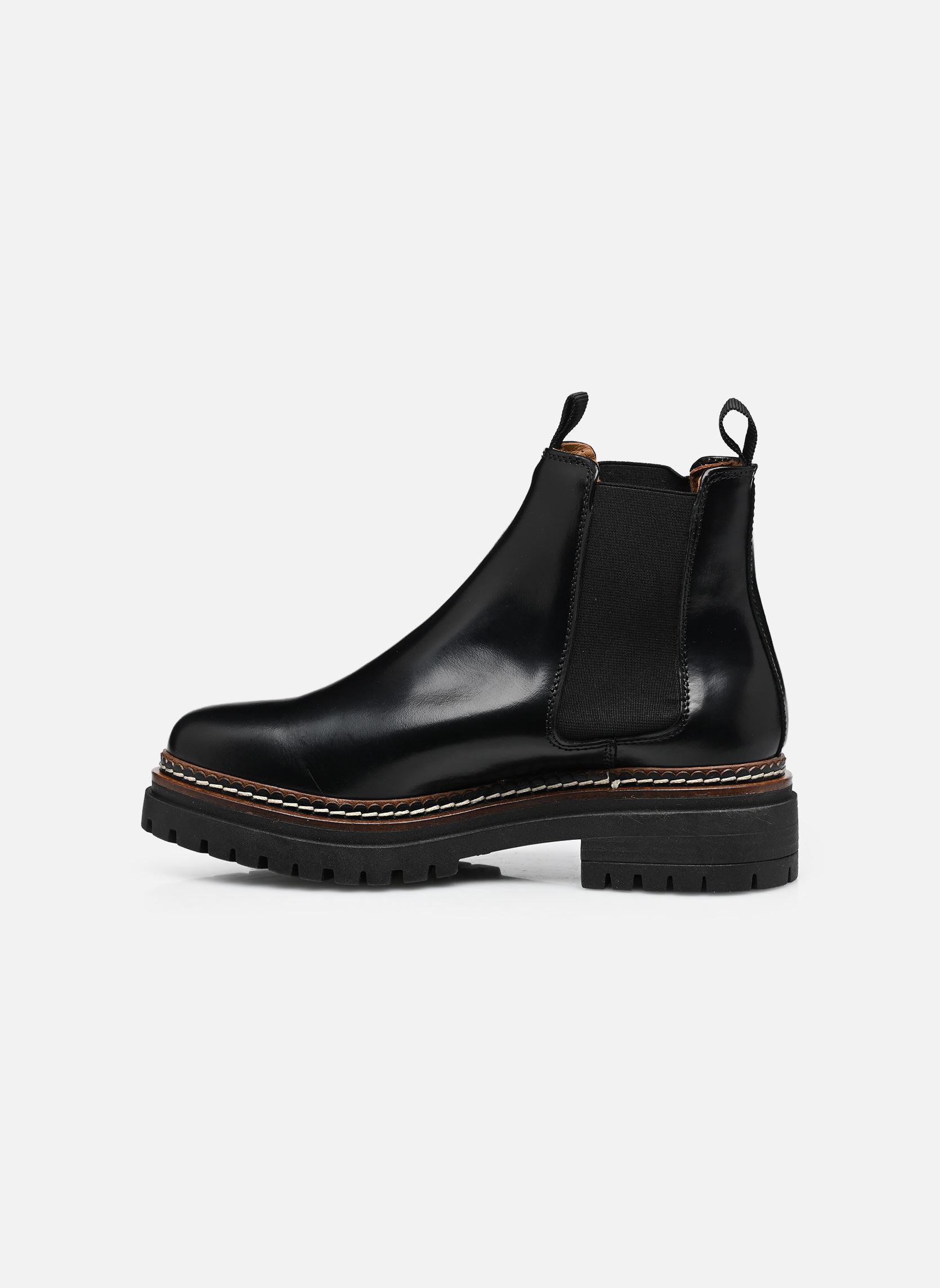Bottines et boots PERNILLE femme noir Odaje Bottines et boots PERNILLE femme noir CUIR BOX NOIR