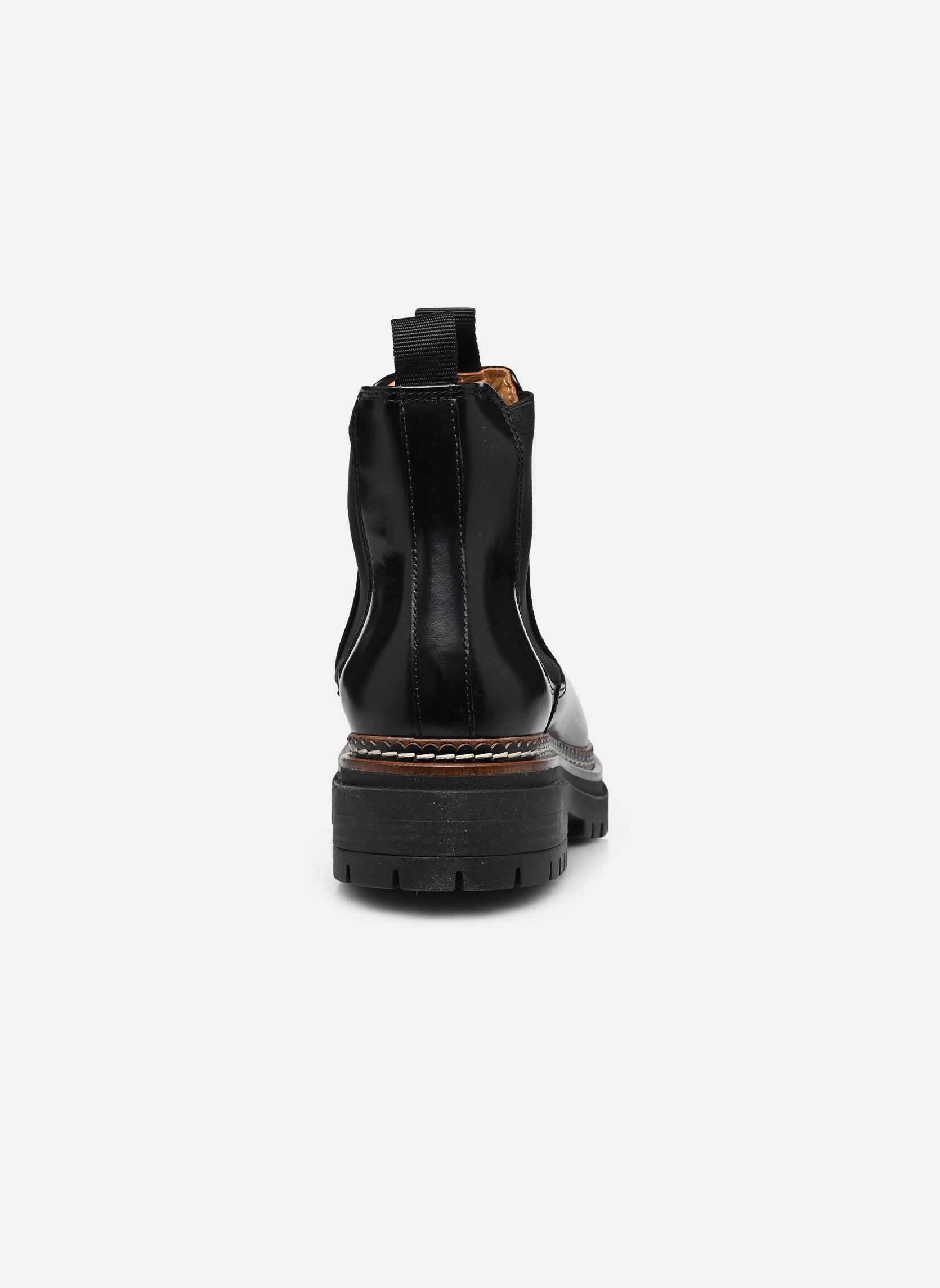Bottines et boots PERNILLE femme noir Odaje Bottines et boots PERNILLE femme noir CUIR BOX NOIR