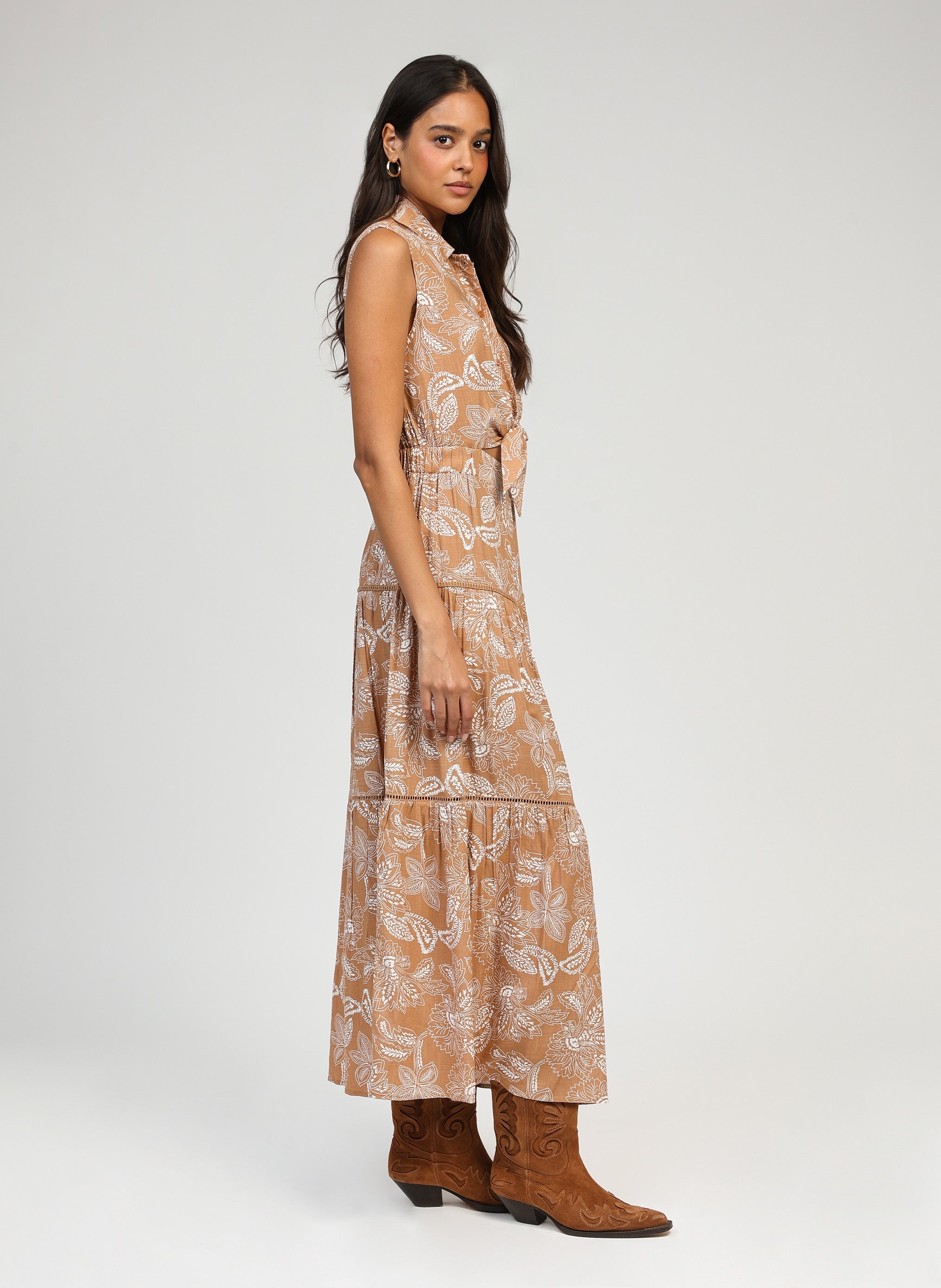 Robes ROBE LONGUE OPAVIA passiflore beige femme beige An'ge Robes ROBE LONGUE OPAVIA passiflore beige femme beige Beige