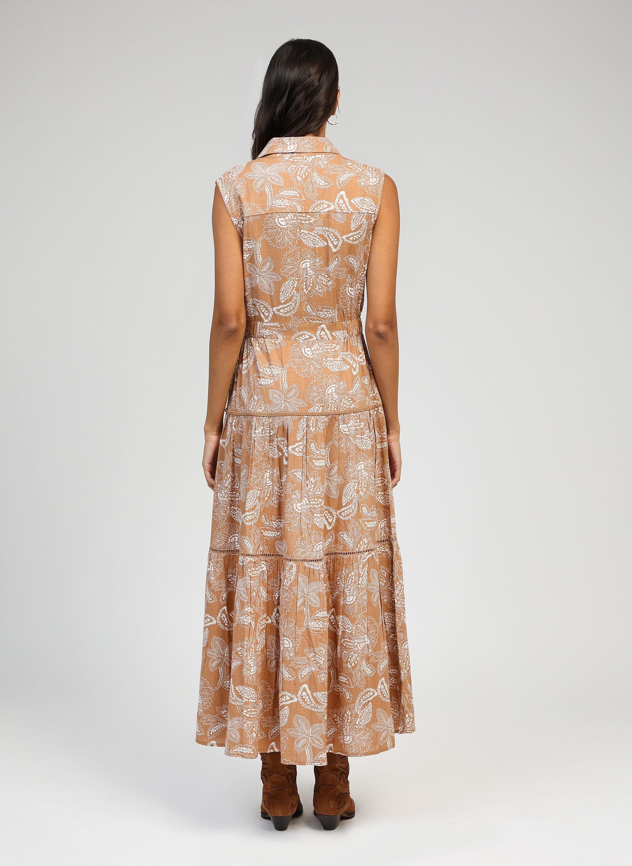 Robes ROBE LONGUE OPAVIA passiflore beige femme beige An'ge Robes ROBE LONGUE OPAVIA passiflore beige femme beige Beige