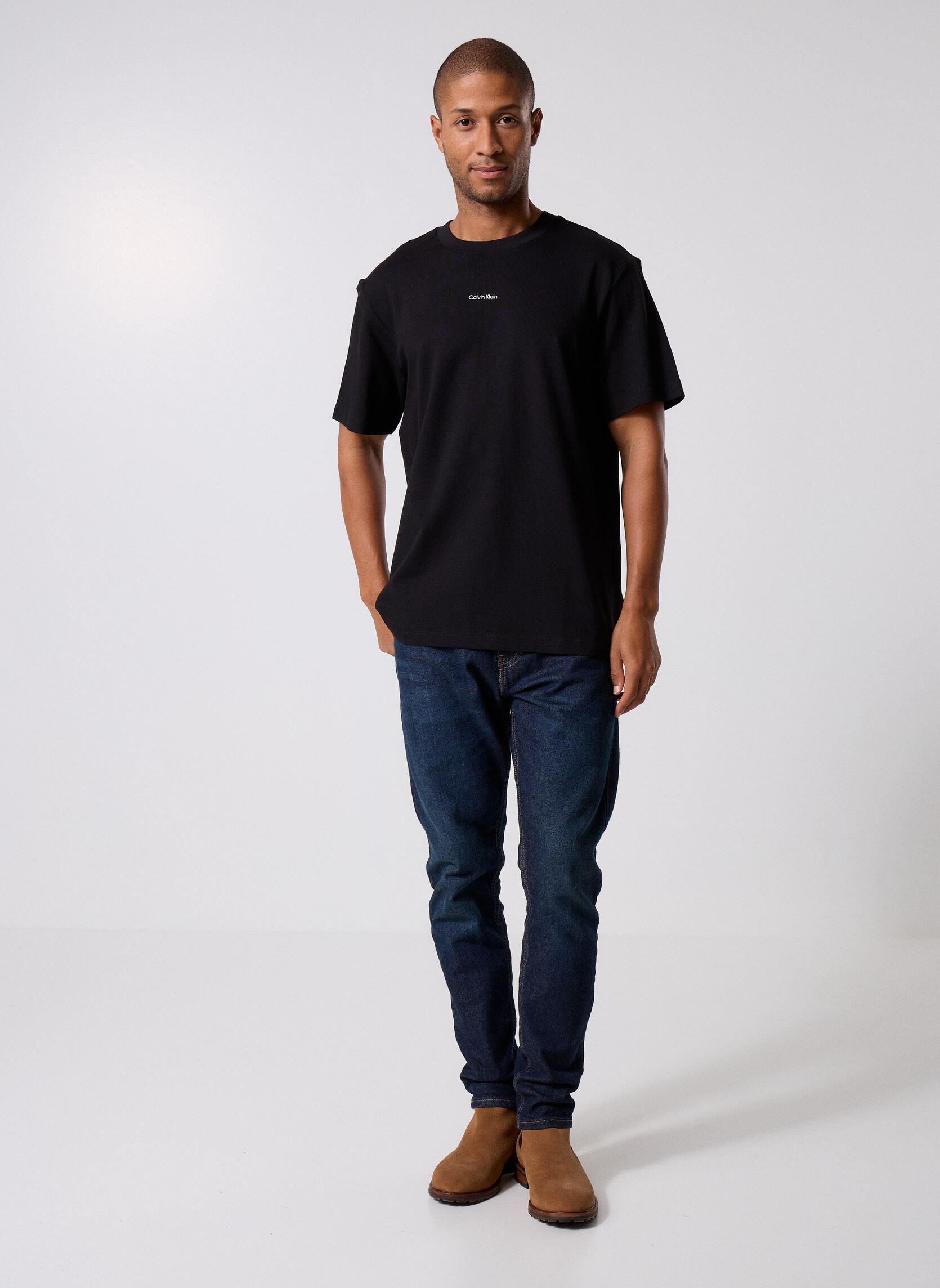 Kurzarm-T-Shirts Ss Stretch Pique Nano Easy Tee herren schwarz Calvin Klein Kurzarm-T-Shirts Ss Stretch Pique Nano Easy Tee herren schwarz BLACK