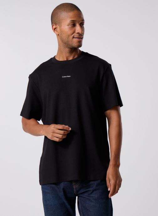 Calvin Klein T-shirts met korte mouwen Ss Stretch Pique Nano Easy Tee heren zwart