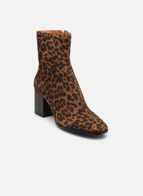 Enkellaarzen en boots Bottines n°670 - Cuir imprimé - Léopard dames bruin