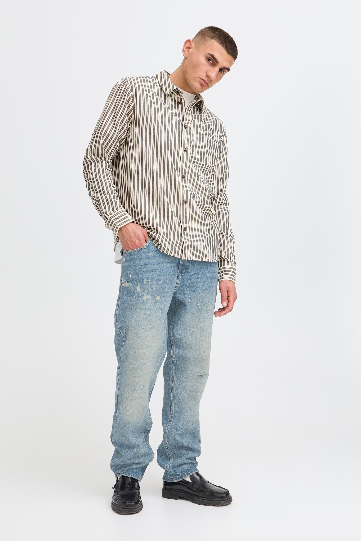 Jeans droit Sdryan Destroy homme bleu SOLID Jeans droit Sdryan Destroy homme bleu MIDDLE VINTAGE BLUE DENIM