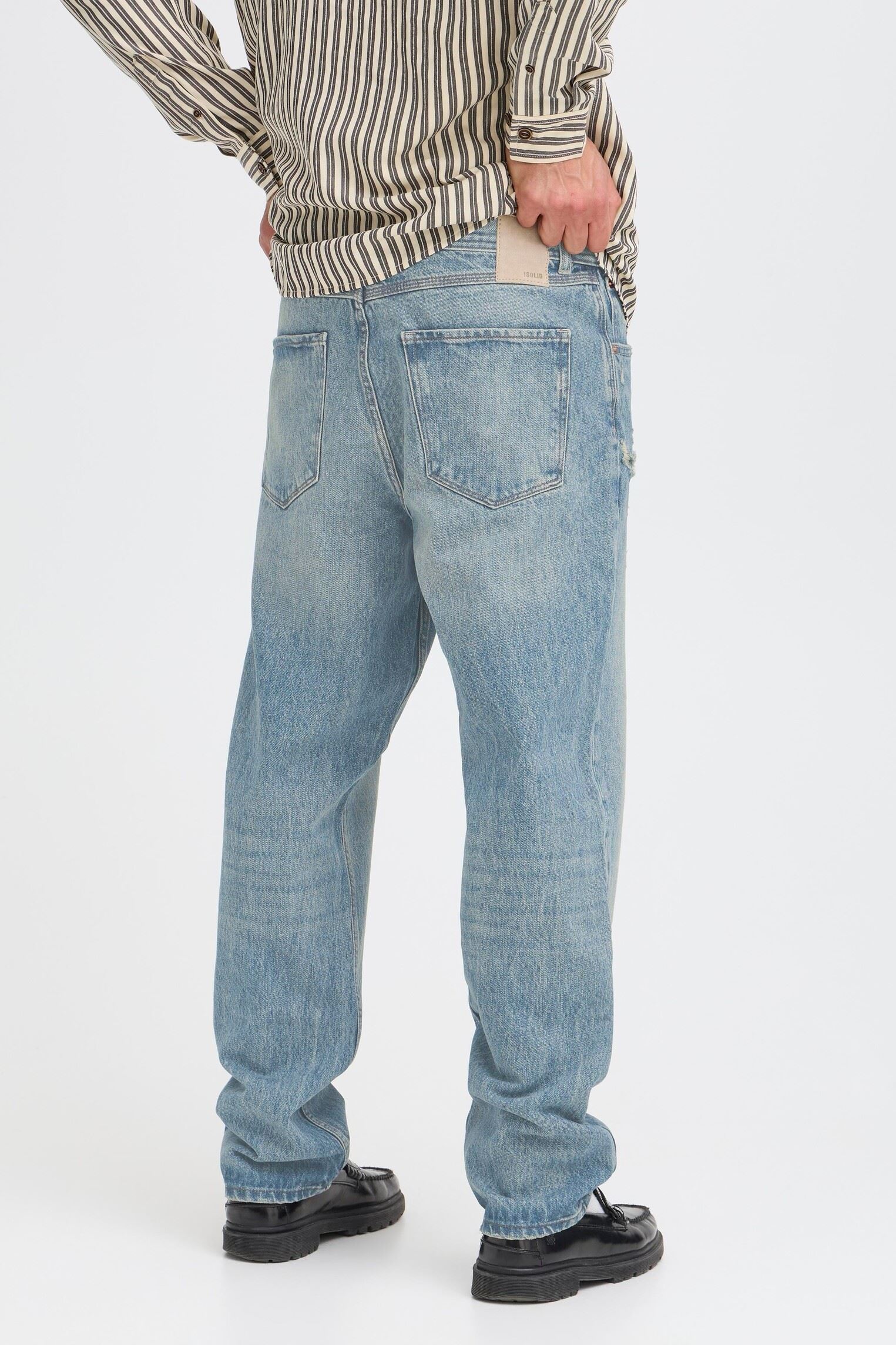 Jeans droit Sdryan Destroy homme bleu SOLID Jeans droit Sdryan Destroy homme bleu MIDDLE VINTAGE BLUE DENIM