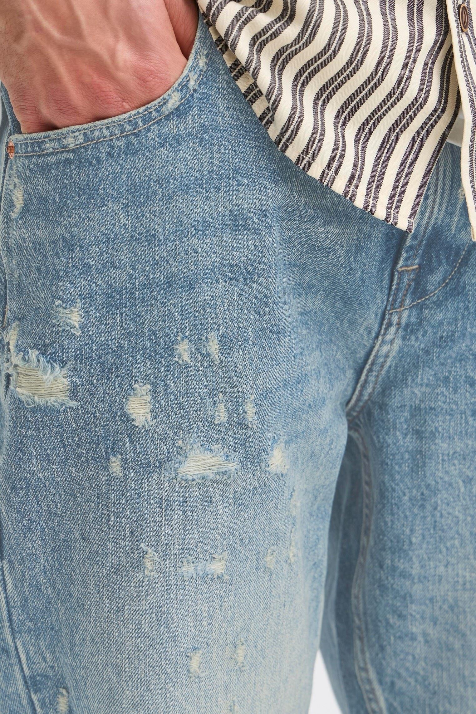 Jeans droit Sdryan Destroy homme bleu SOLID Jeans droit Sdryan Destroy homme bleu MIDDLE VINTAGE BLUE DENIM