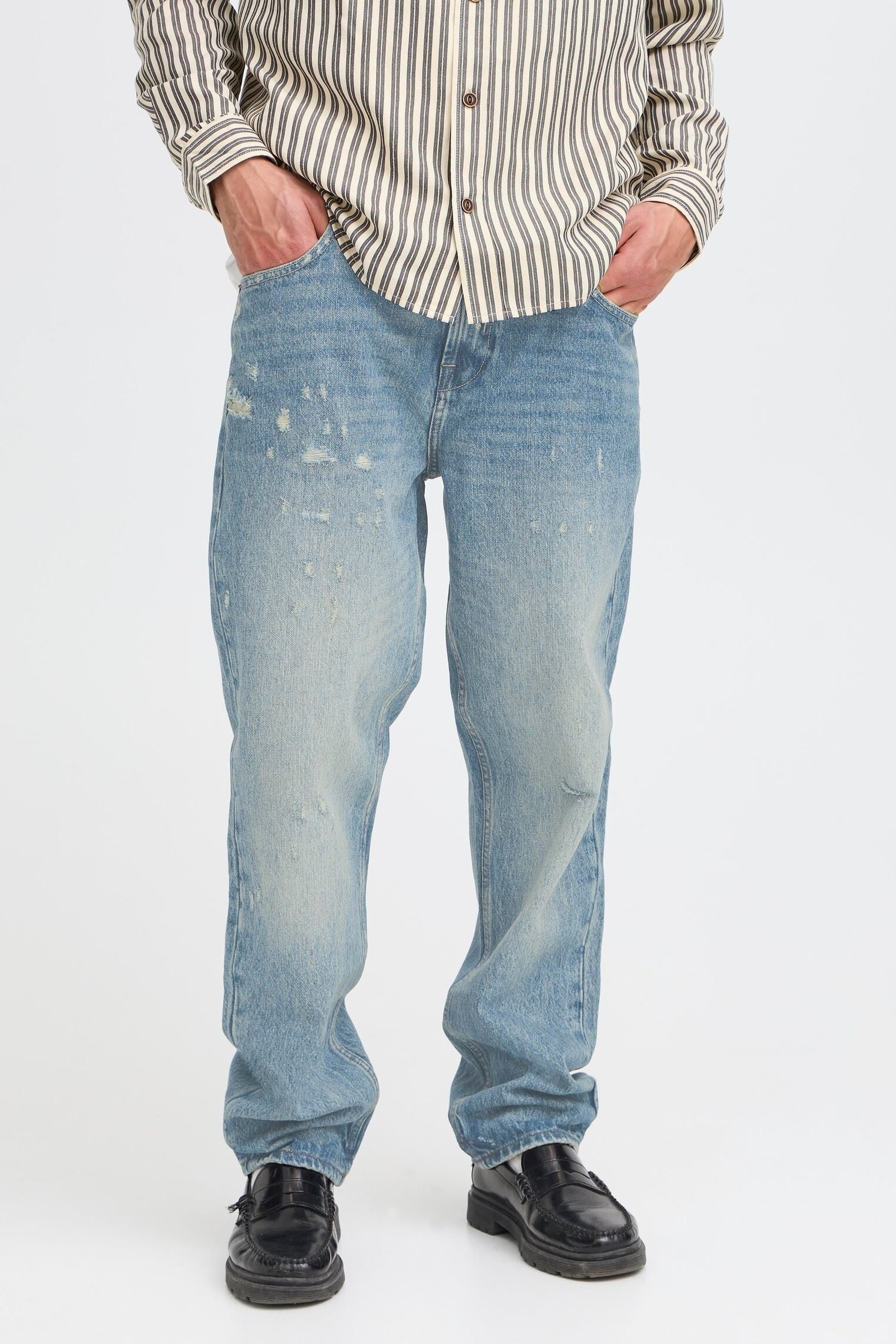 Jeans droit Sdryan Destroy homme bleu SOLID Jeans droit Sdryan Destroy homme bleu MIDDLE VINTAGE BLUE DENIM