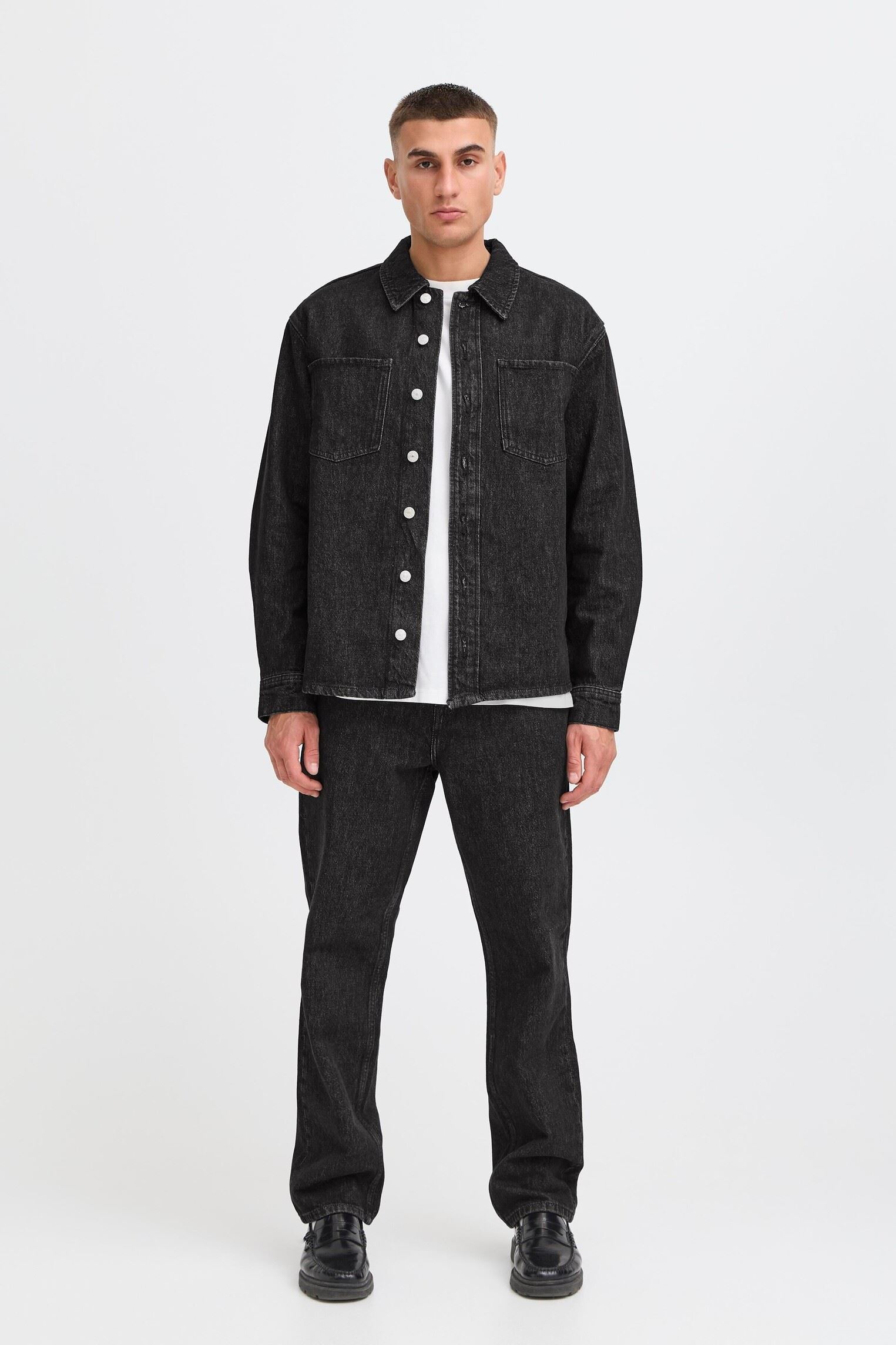 Hemden Sdrip heren zwart SOLID Hemden Sdrip heren zwart BLACK DENIM