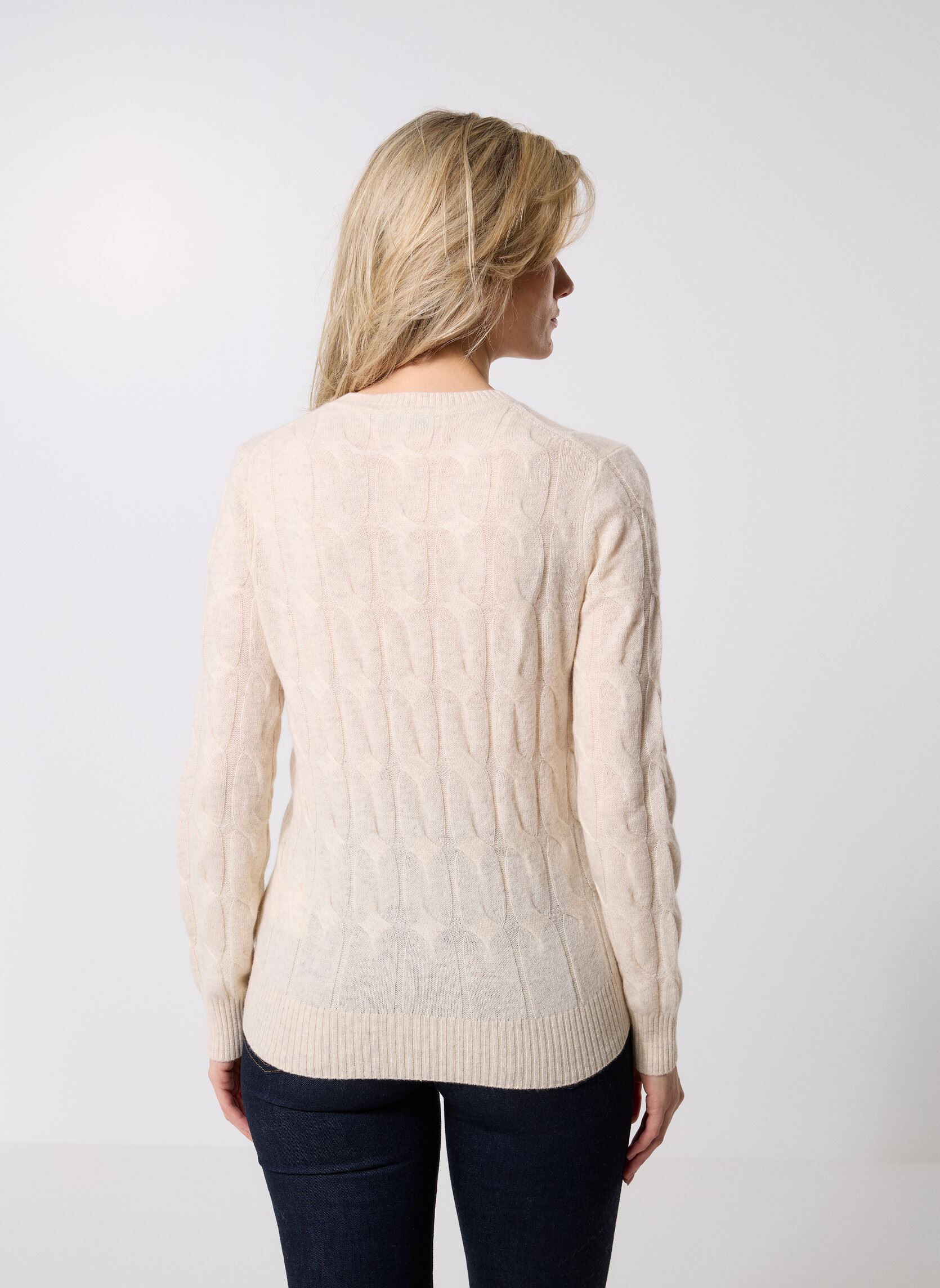 Pulls Soft Wool Cable C-Nk WW0WW43586ADK femme blanc Tommy Hilfiger Pulls Soft Wool Cable C-Nk WW0WW43586ADK femme blanc BEIGE