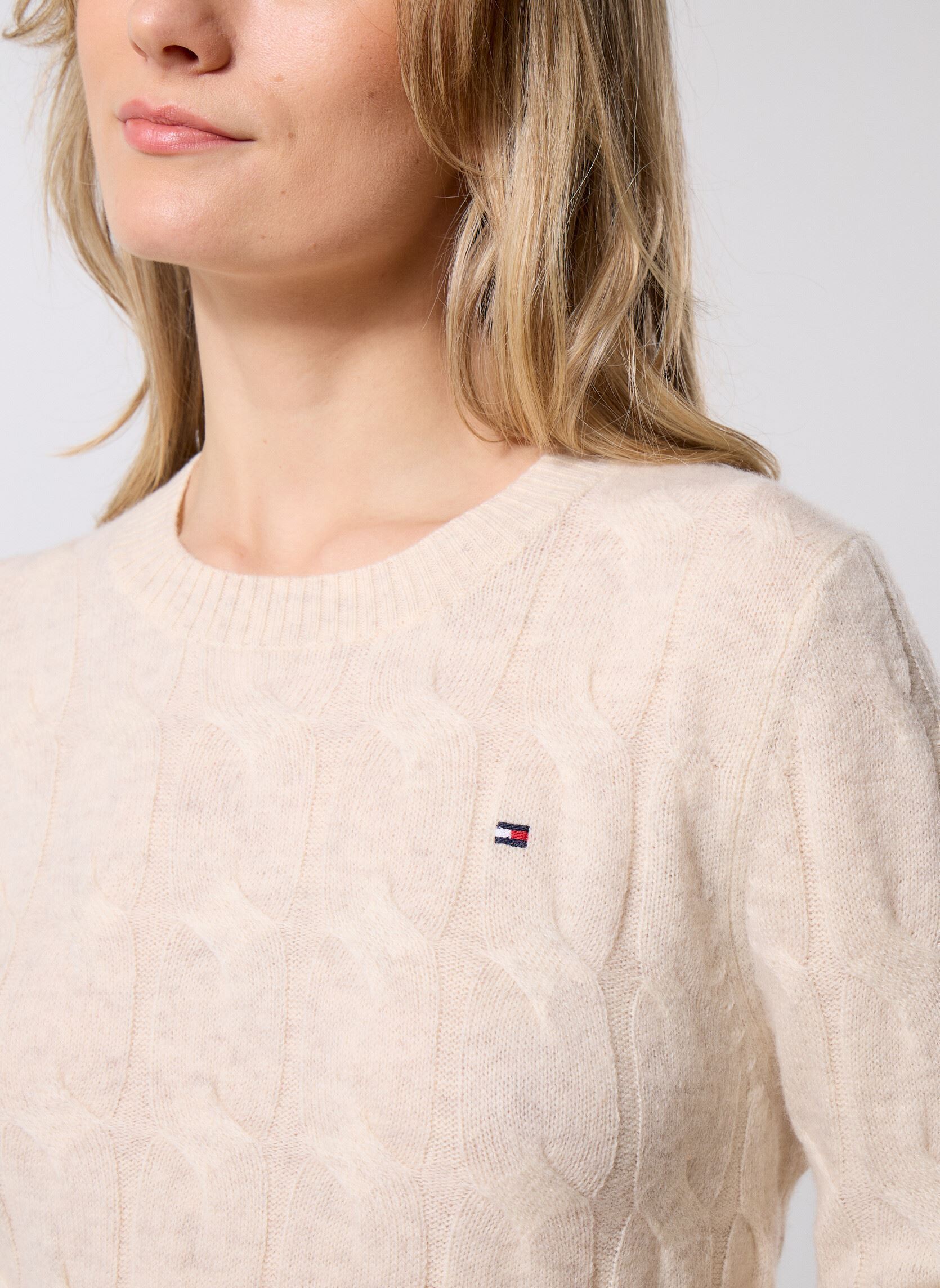 Pulls Soft Wool Cable C-Nk WW0WW43586ADK femme blanc Tommy Hilfiger Pulls Soft Wool Cable C-Nk WW0WW43586ADK femme blanc BEIGE